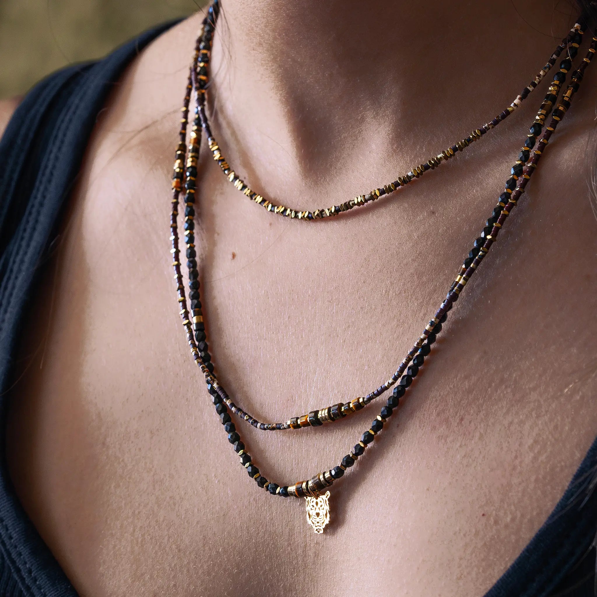 collier / bracelet LEOPARD Slim 3 - Têtes Blondes