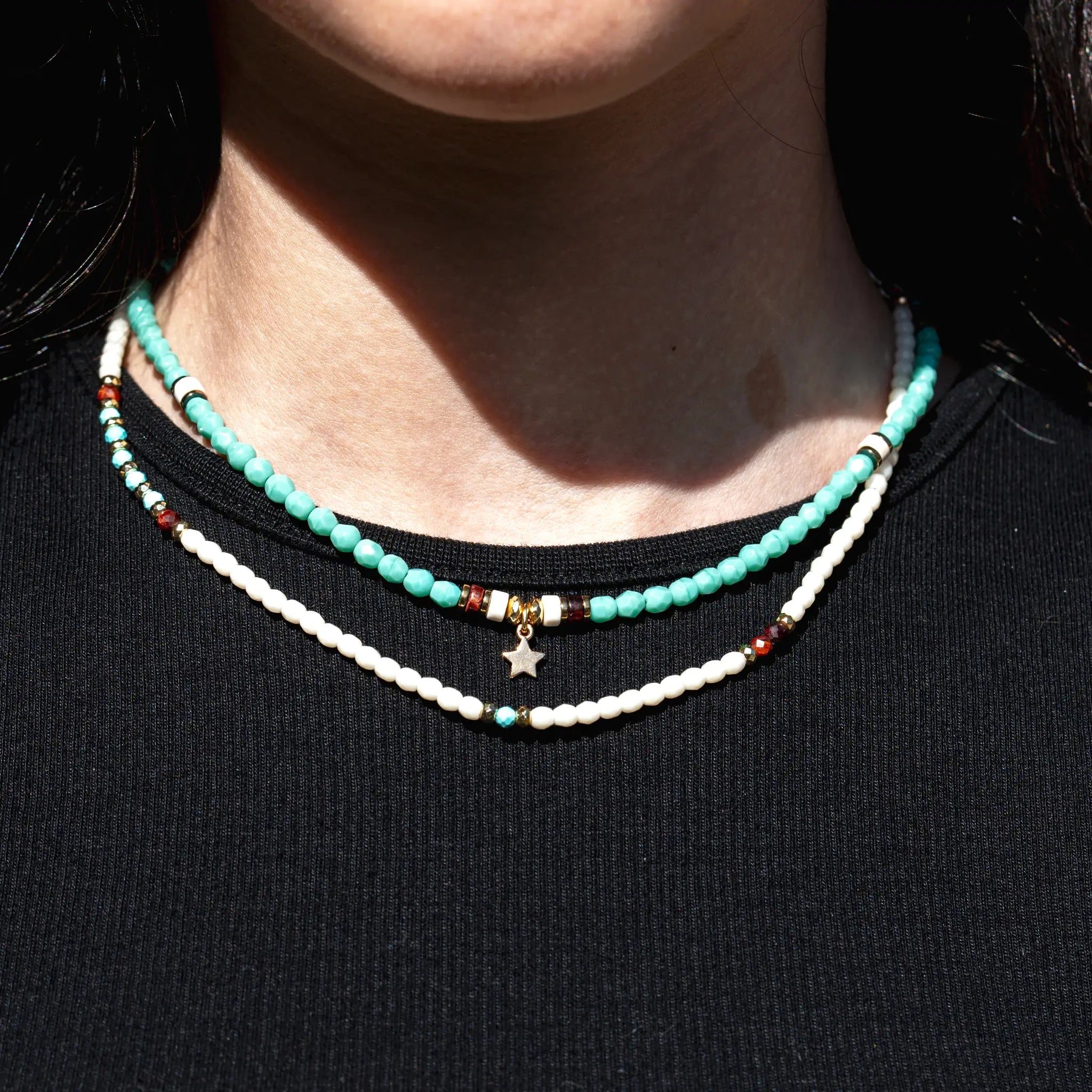 collier / bracelet Lina - Vanille - Têtes Blondes