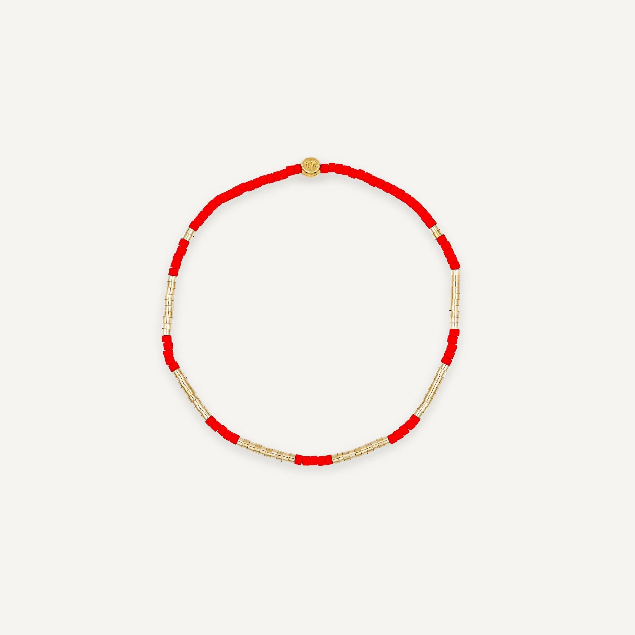 collier / bracelet LULLI - 1 tour ultra fin Rouge - Têtes Blondes