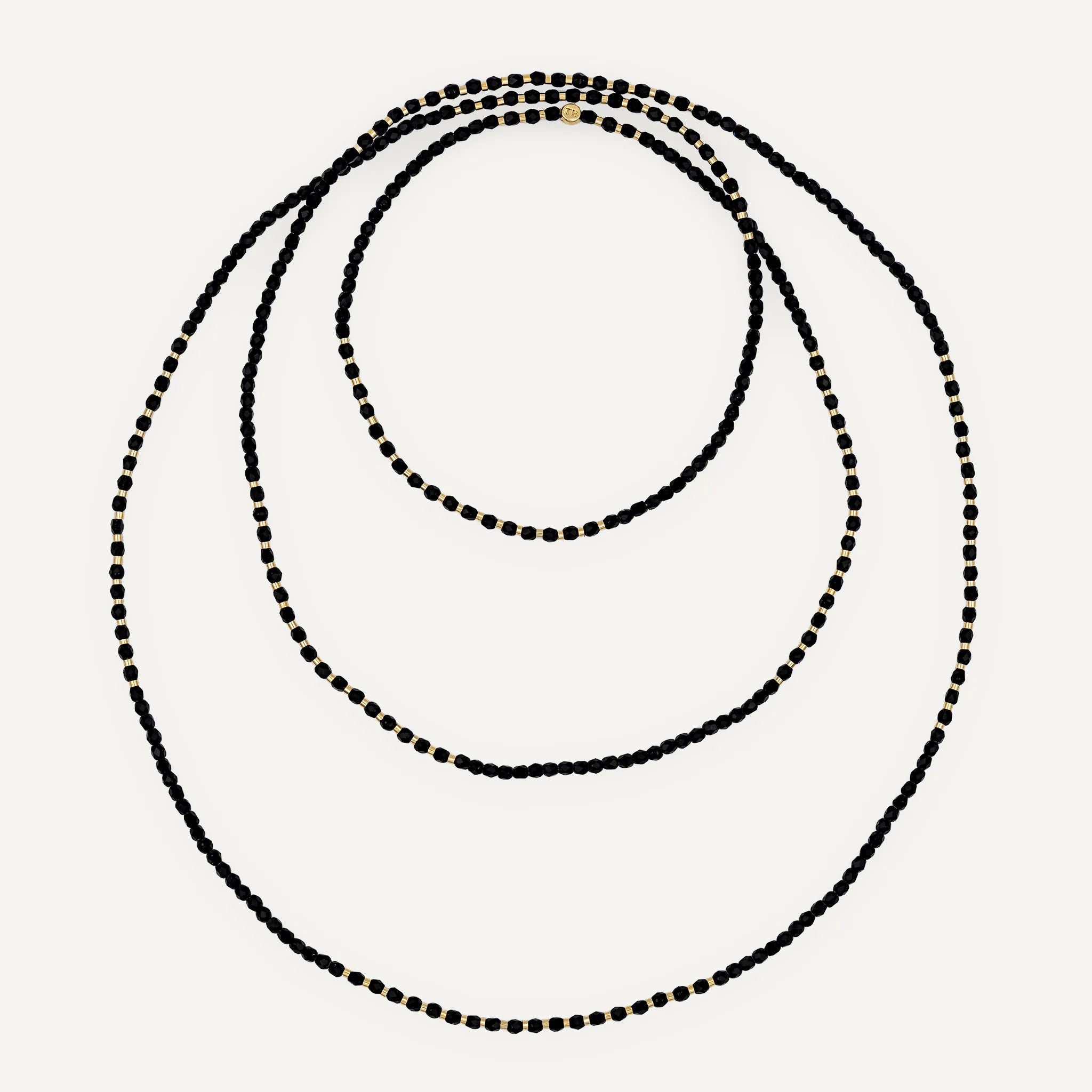 collier / bracelet LULLI - 6 tours Noir Mat - Têtes Blondes