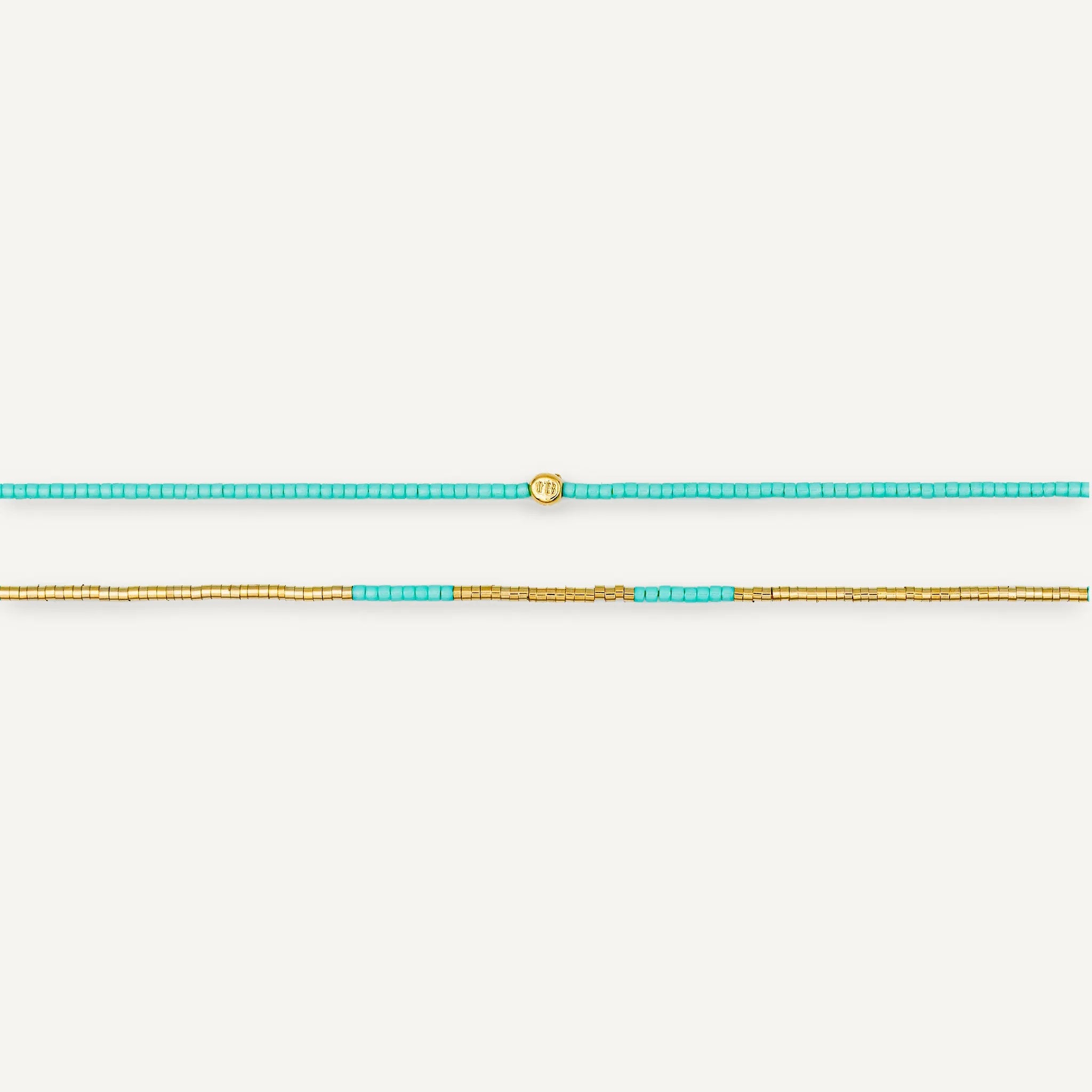 collier / bracelet LULLI - Ras de cou Turquoise - Têtes Blondes