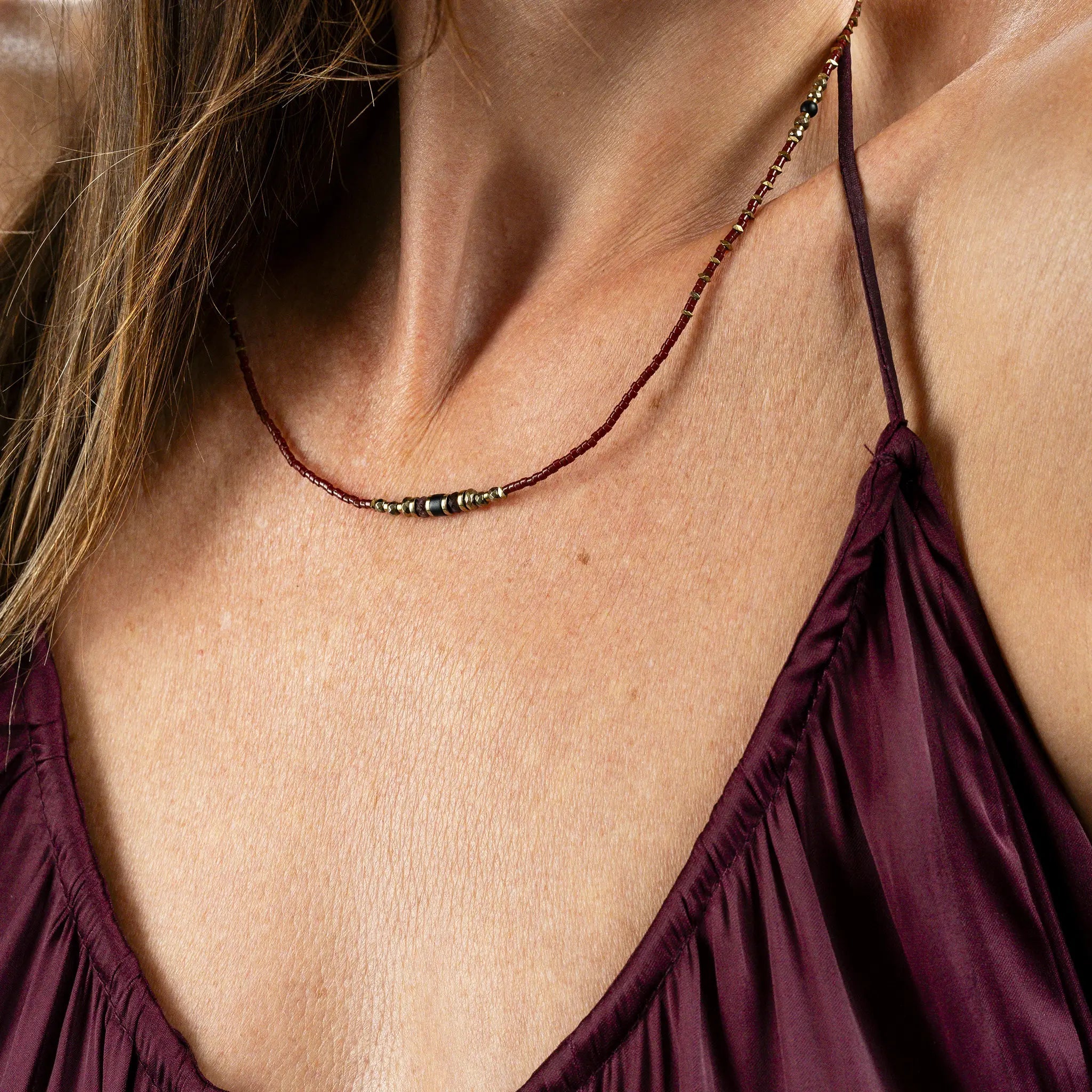 collier / bracelet MARS 3 - Bordeaux - Têtes Blondes
