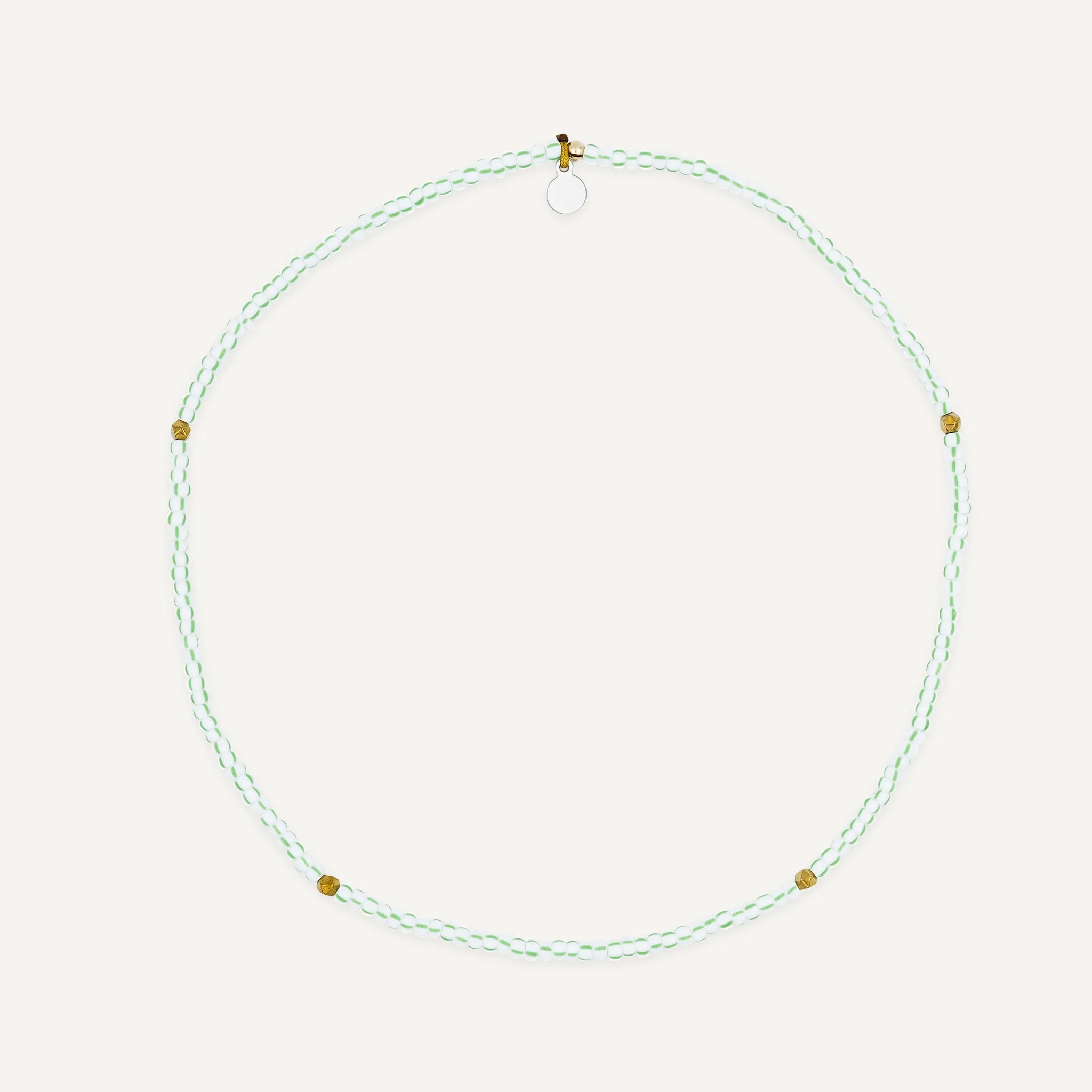 collier / bracelet MINT 2 - Blanc & Vert - Têtes Blondes