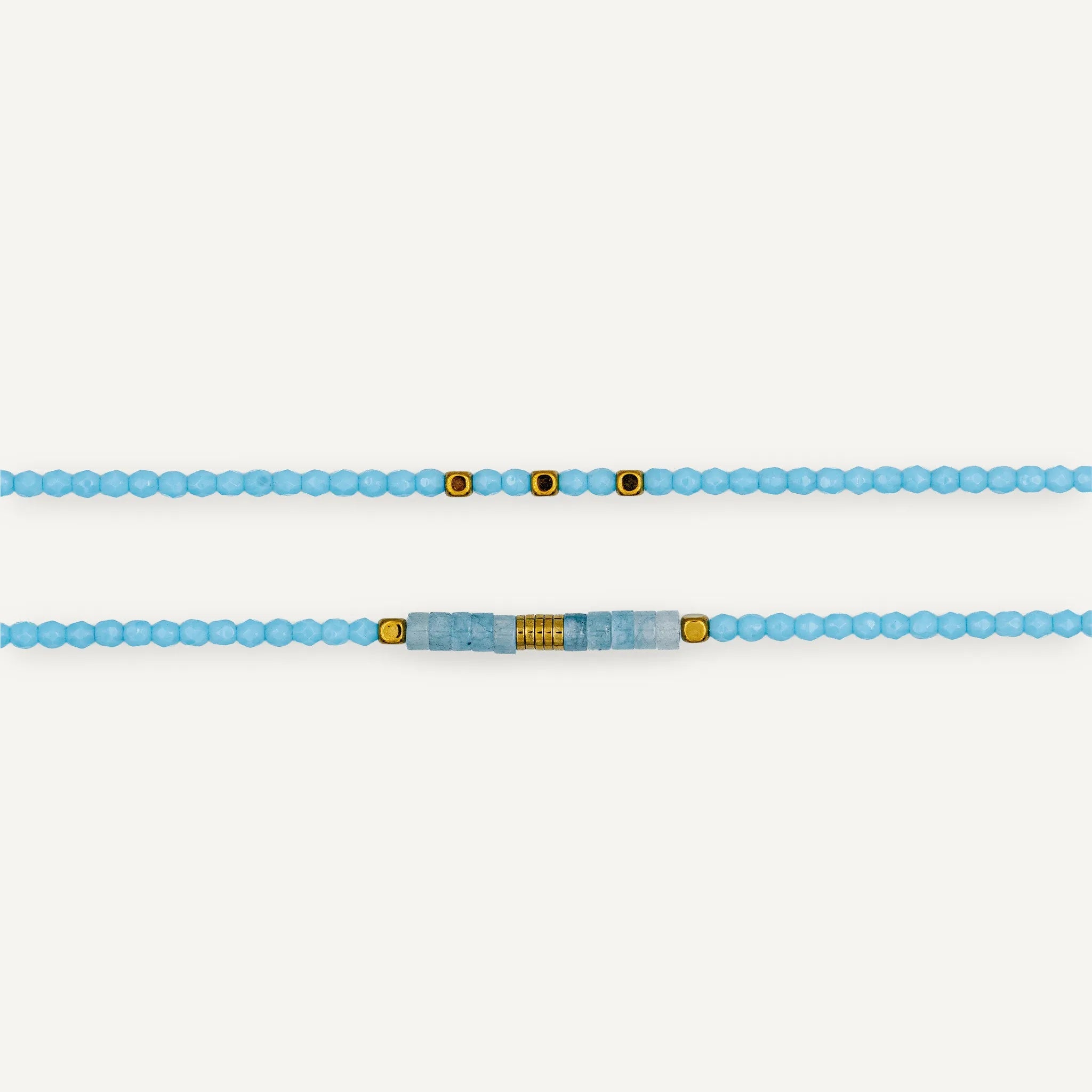 collier / bracelet NADÈGE Bleu Ciel - Têtes Blondes