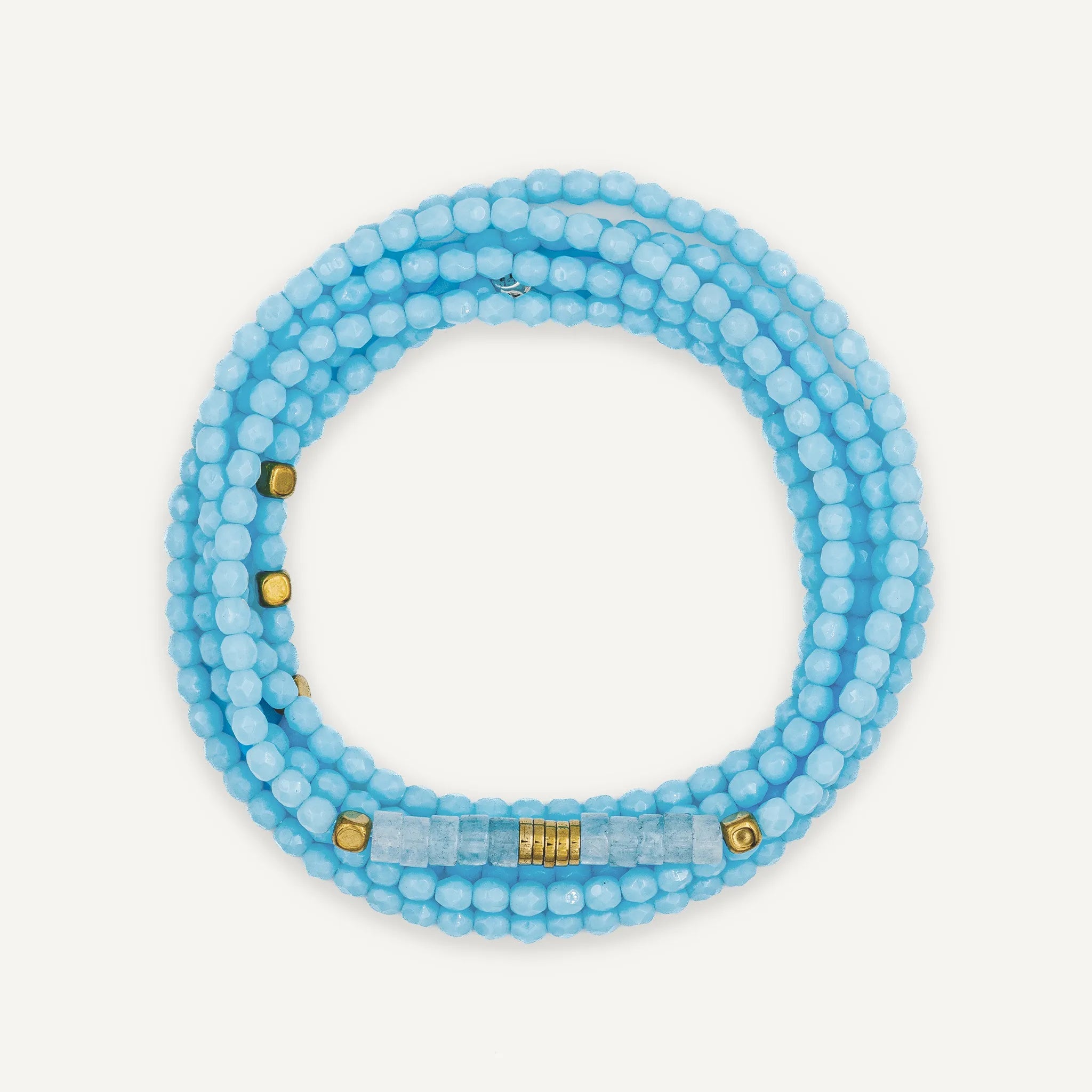 collier / bracelet NADÈGE Bleu Ciel - Têtes Blondes