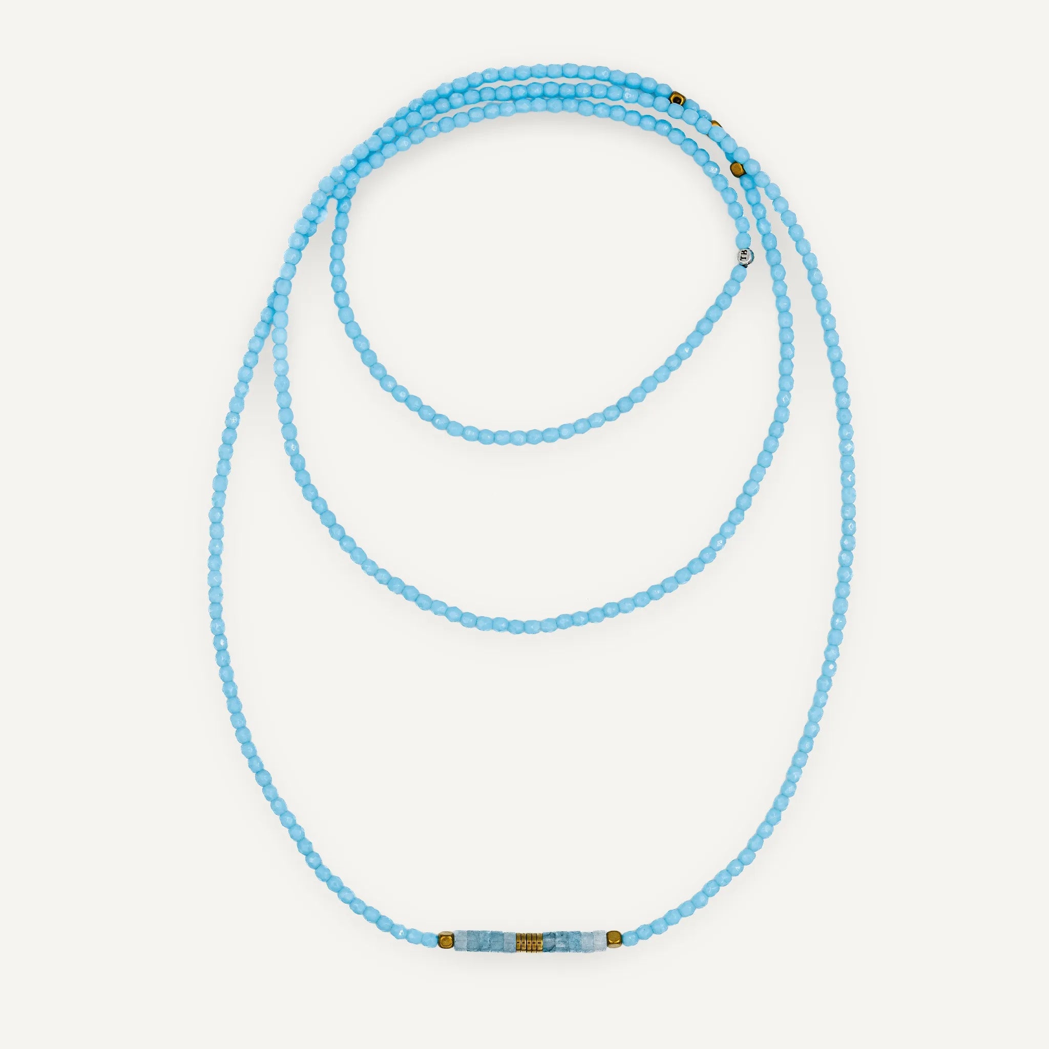 collier / bracelet NADÈGE Bleu Ciel - Têtes Blondes