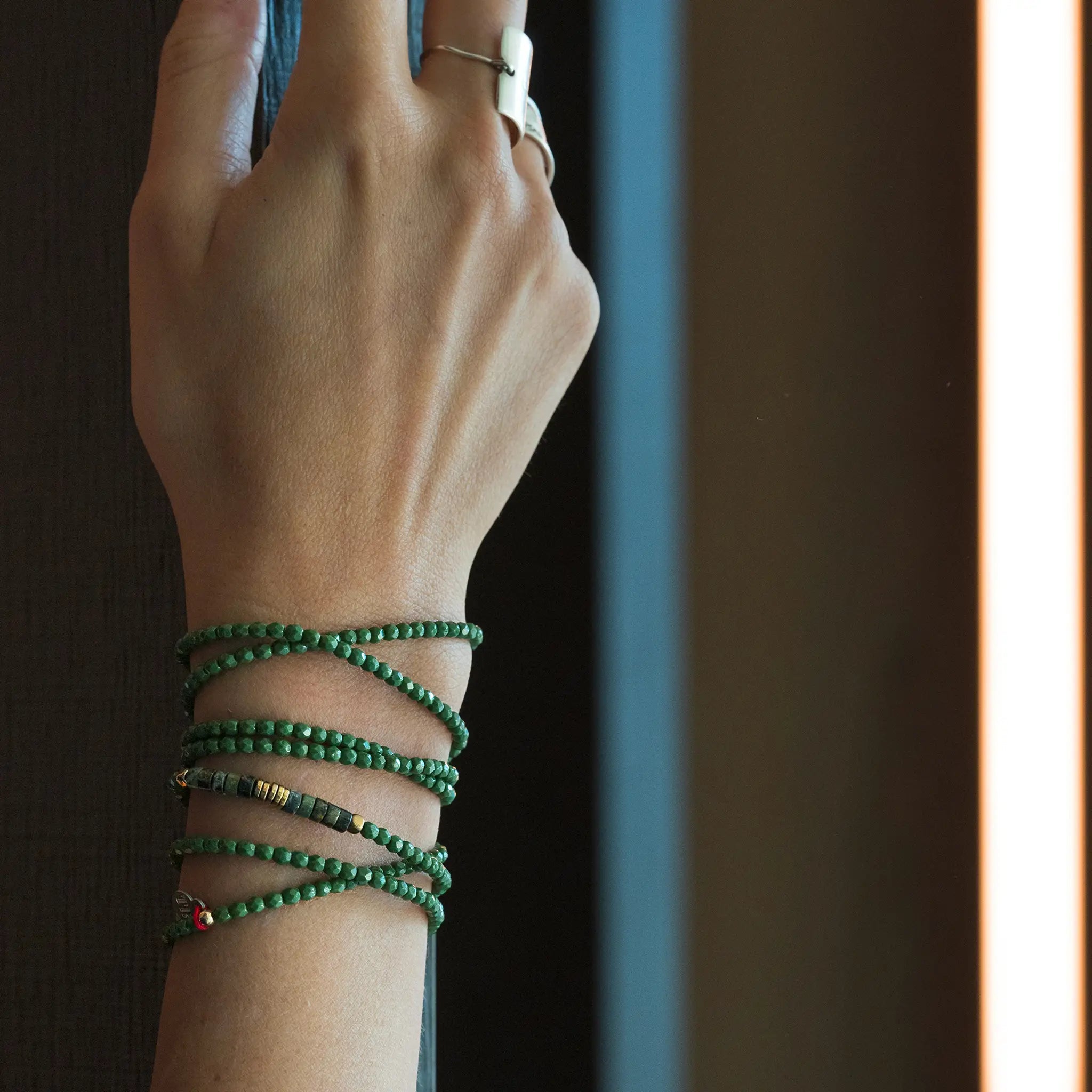 collier / bracelet NADÈGE Green Forest - Têtes Blondes