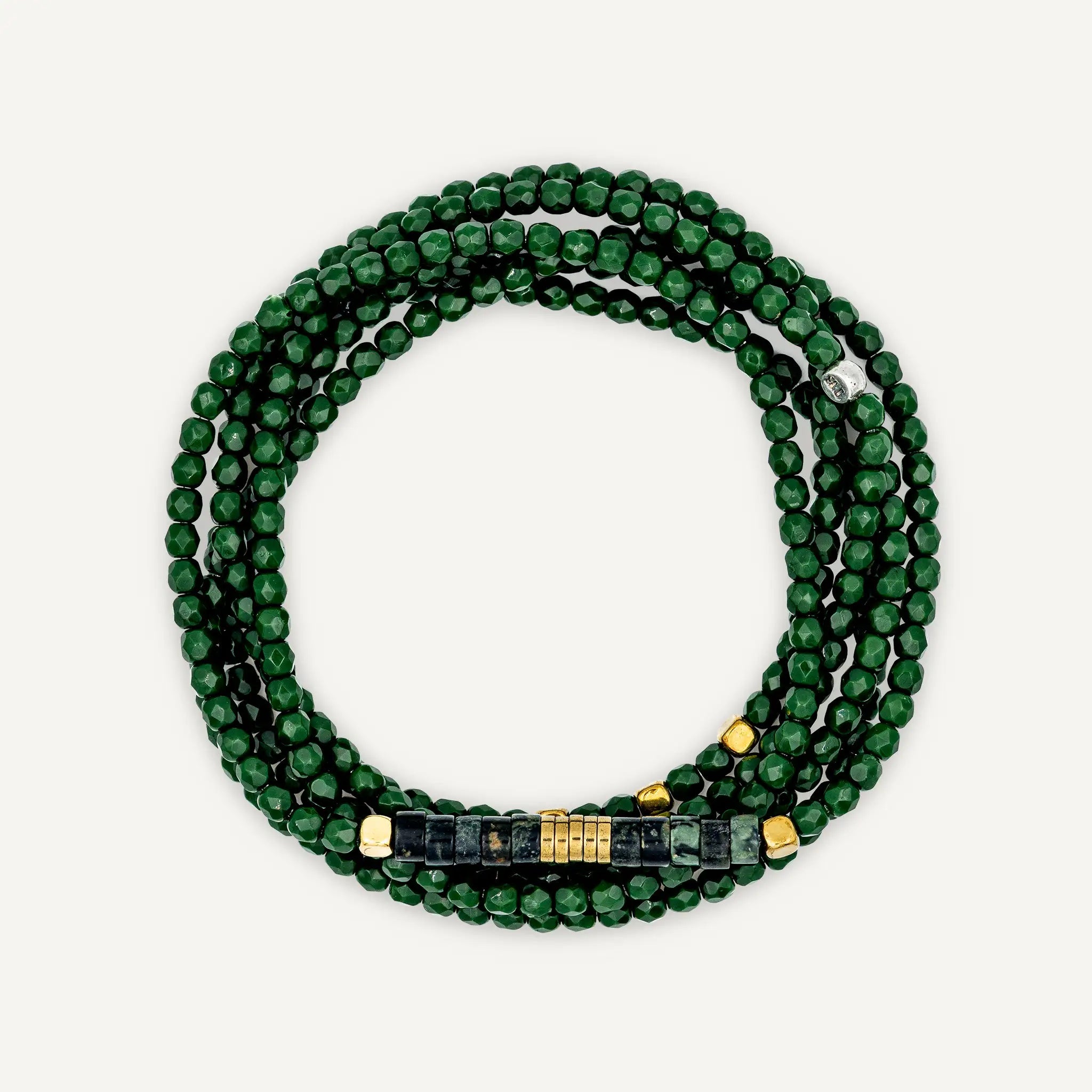 collier / bracelet NADÈGE Green Forest - Têtes Blondes