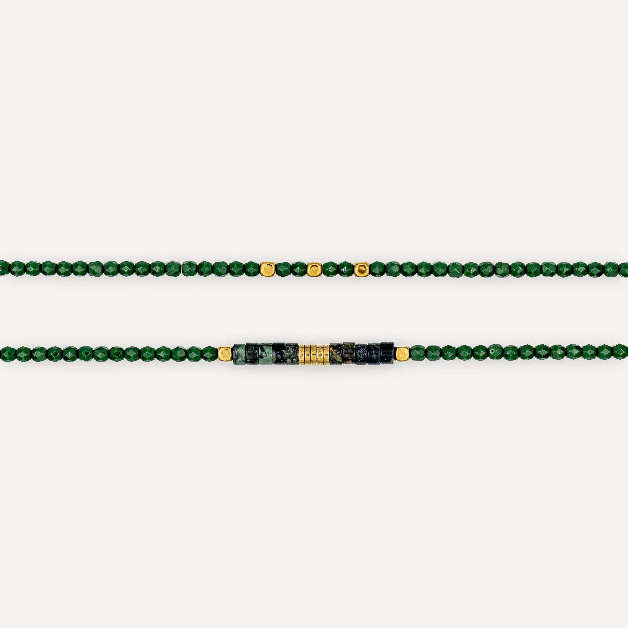 collier / bracelet NADÈGE Green Forest - Têtes Blondes