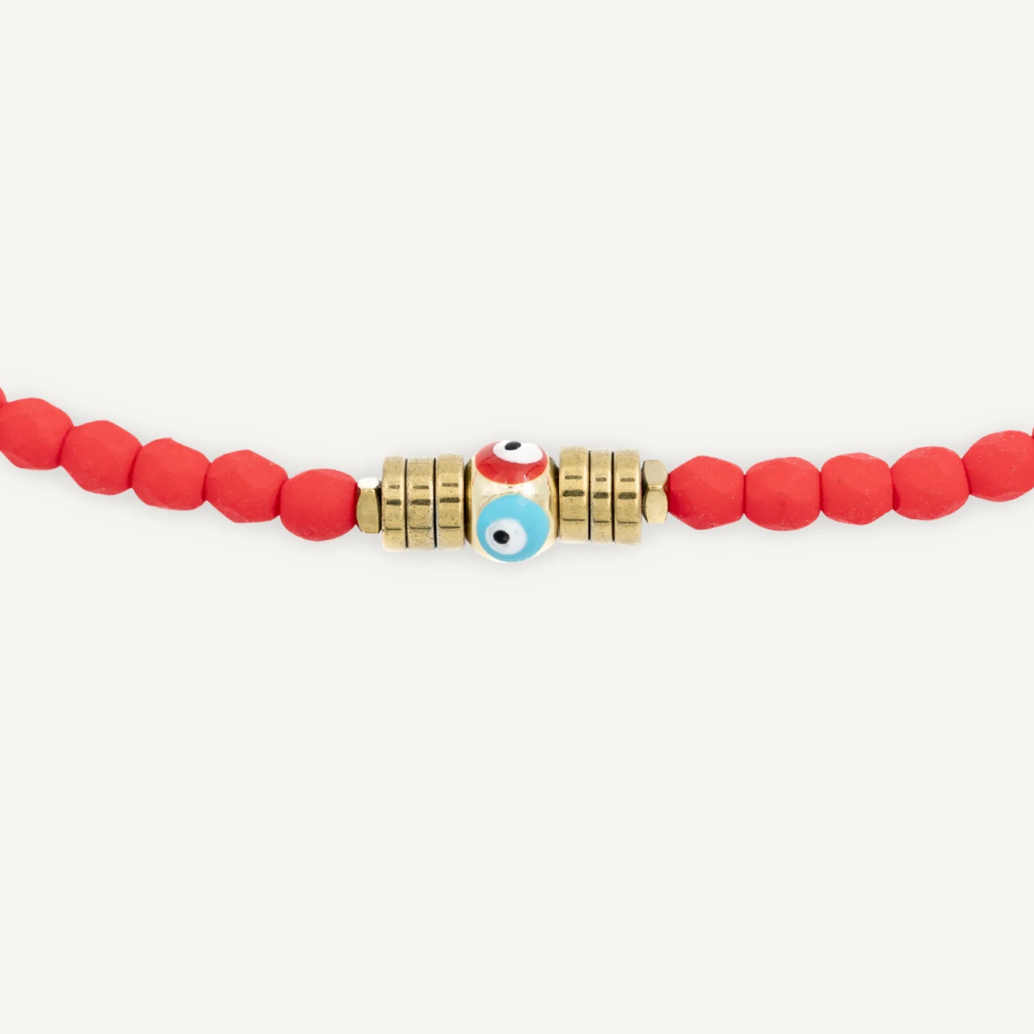 collier / bracelet NAZAR 4 - Rouge Mat - Têtes Blondes