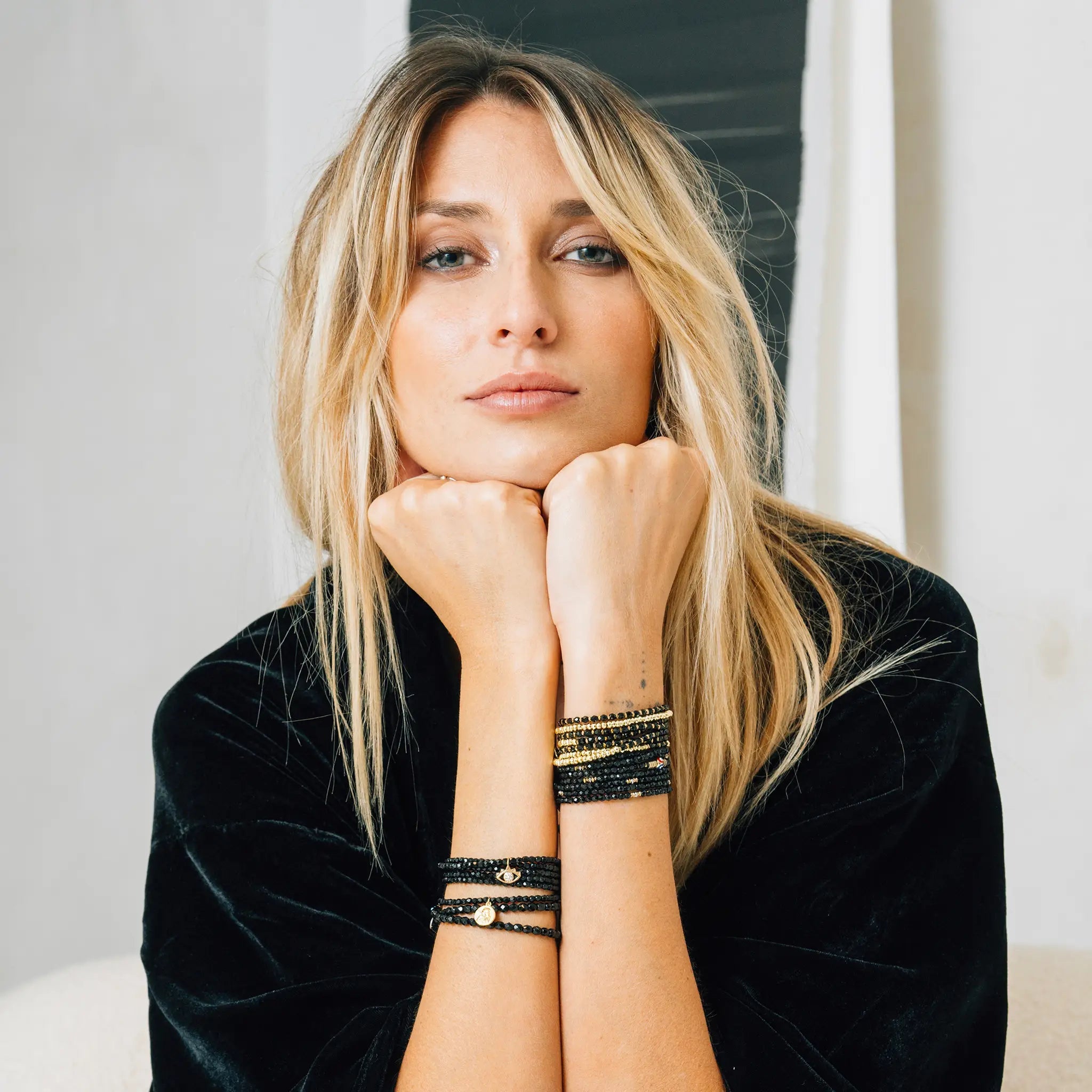 collier / bracelet NAZAR Noir - Têtes Blondes