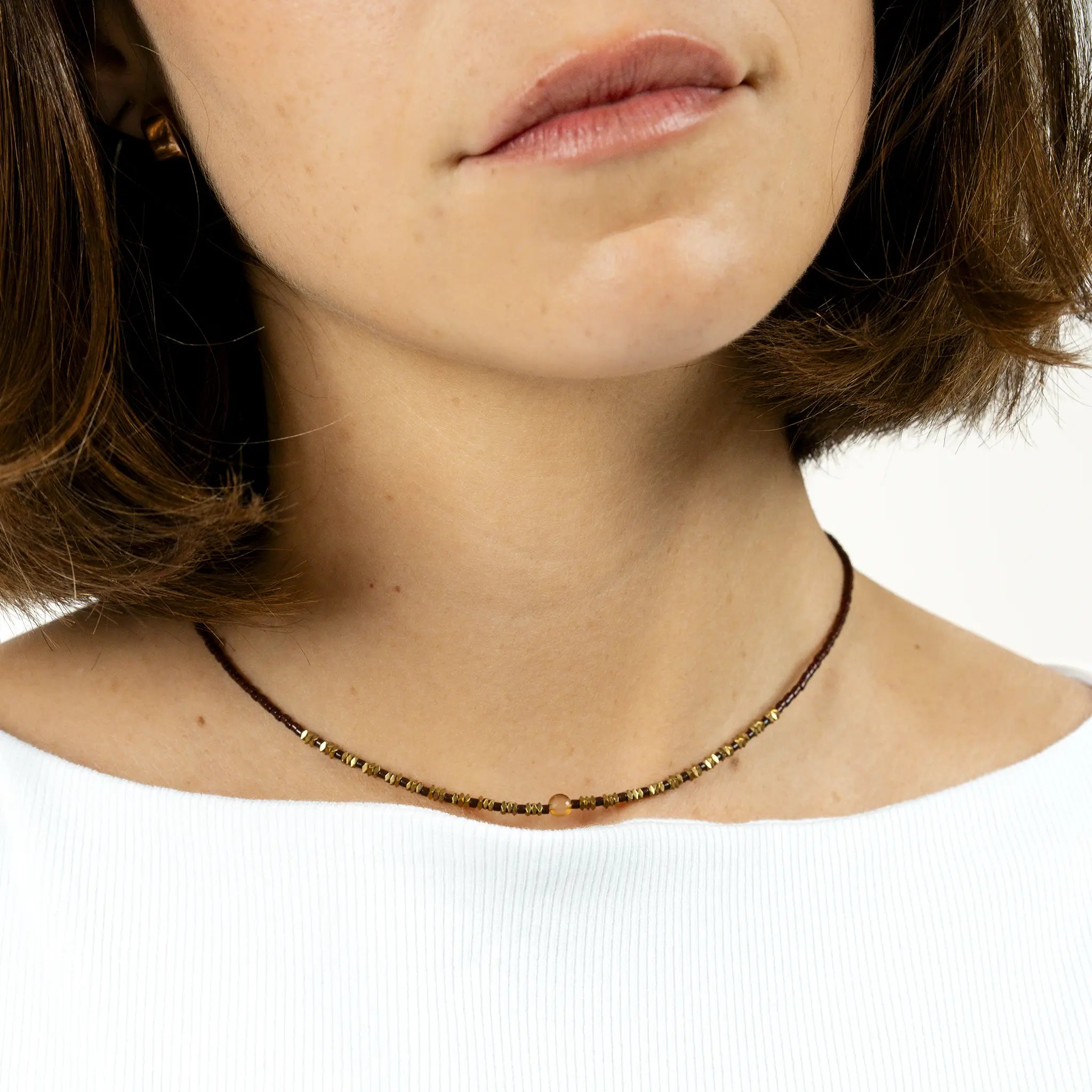 collier / bracelet NEW ALICIA - Chocolat - Têtes Blondes