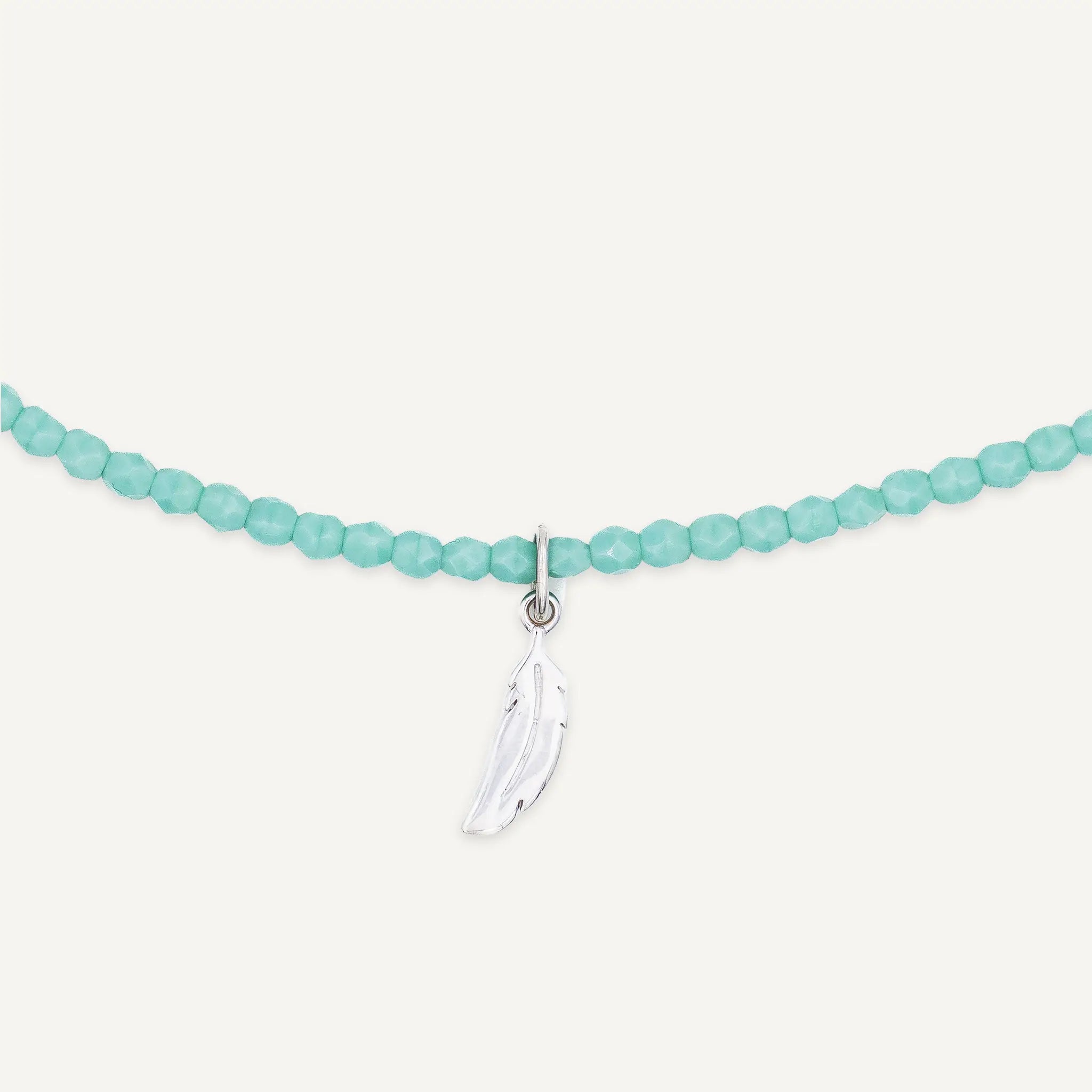 collier / bracelet NEW PLUME Turquoise - Têtes Blondes