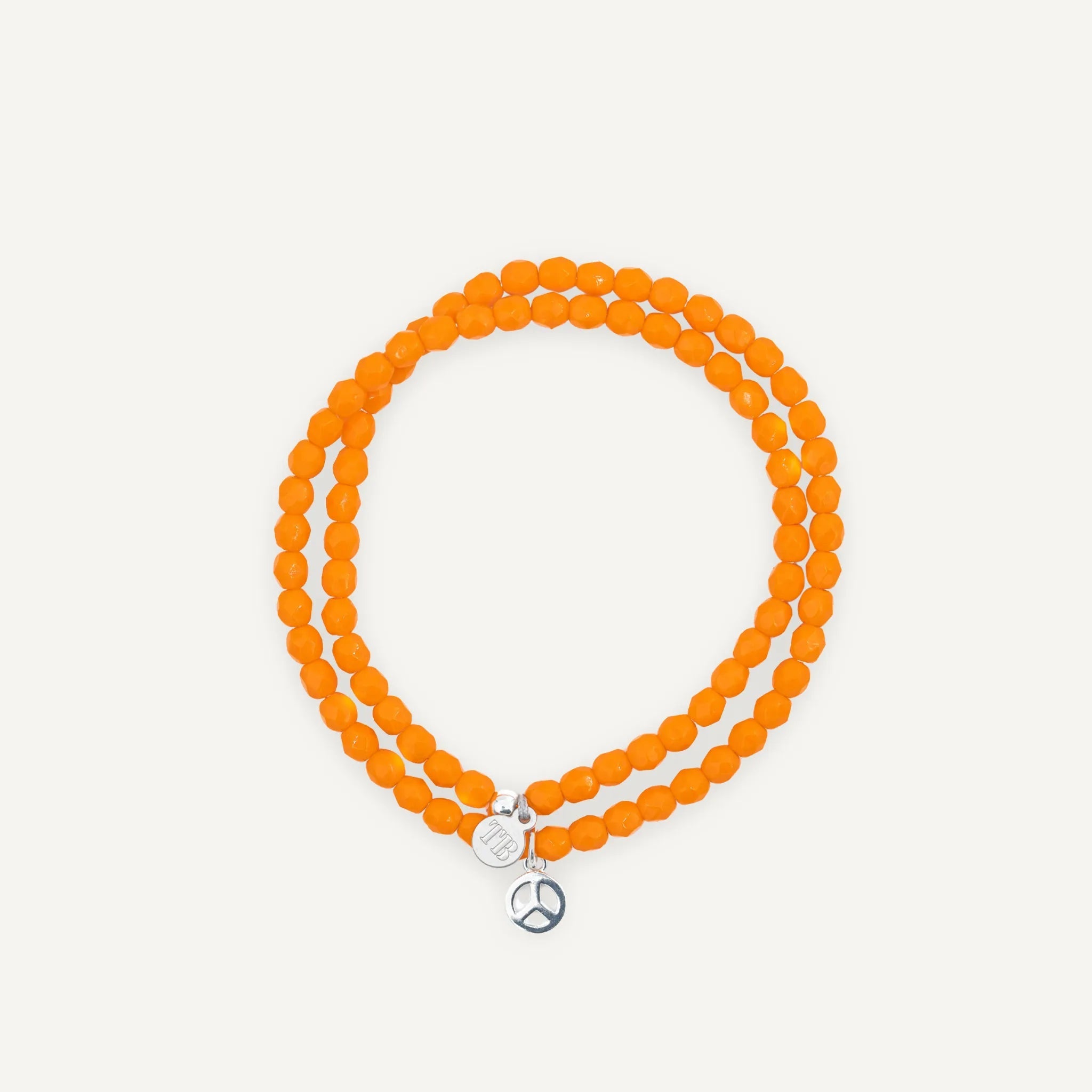 collier / bracelet PEACE SILVER - Orange - Têtes Blondes