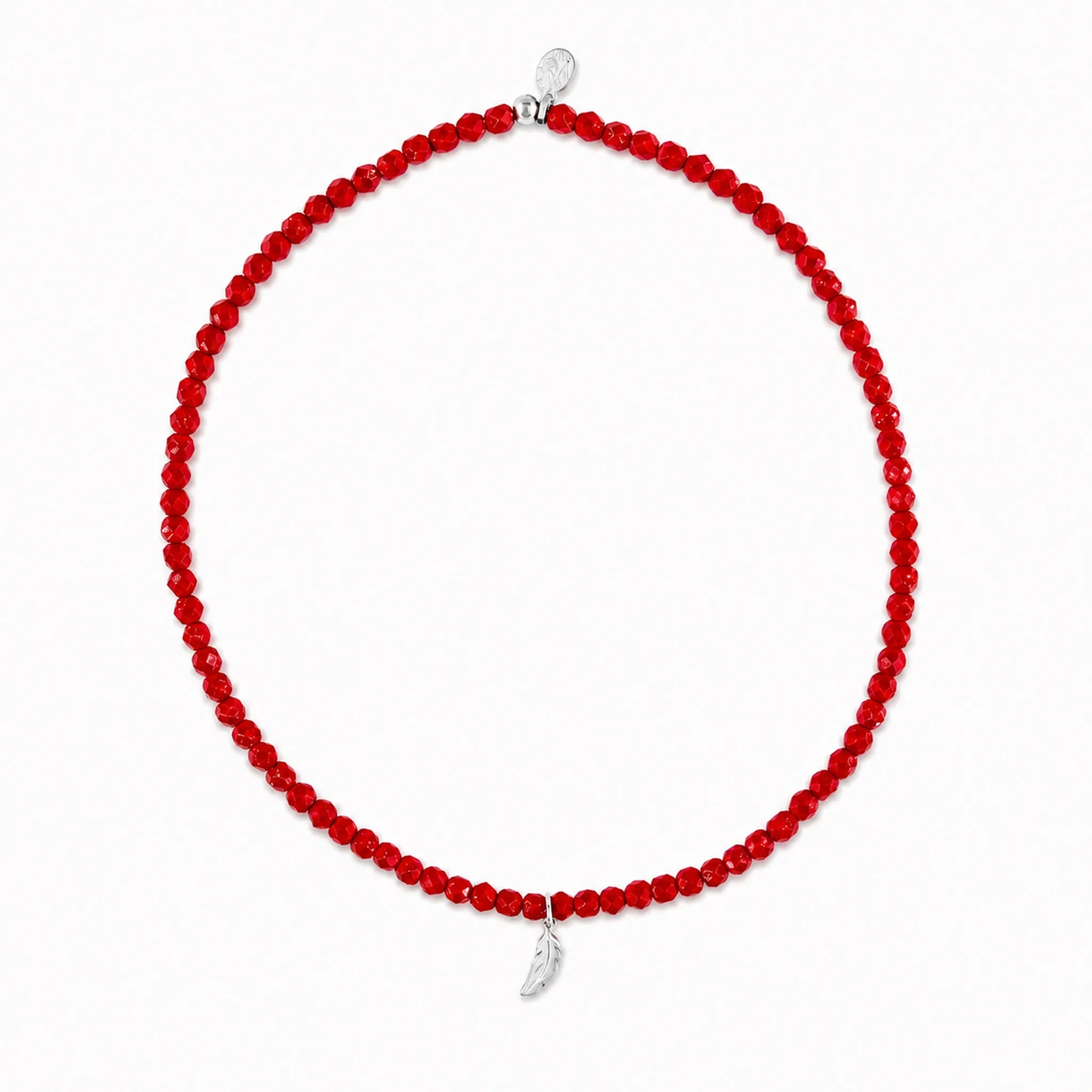 collier / bracelet PLUME - Rouge - Têtes Blondes