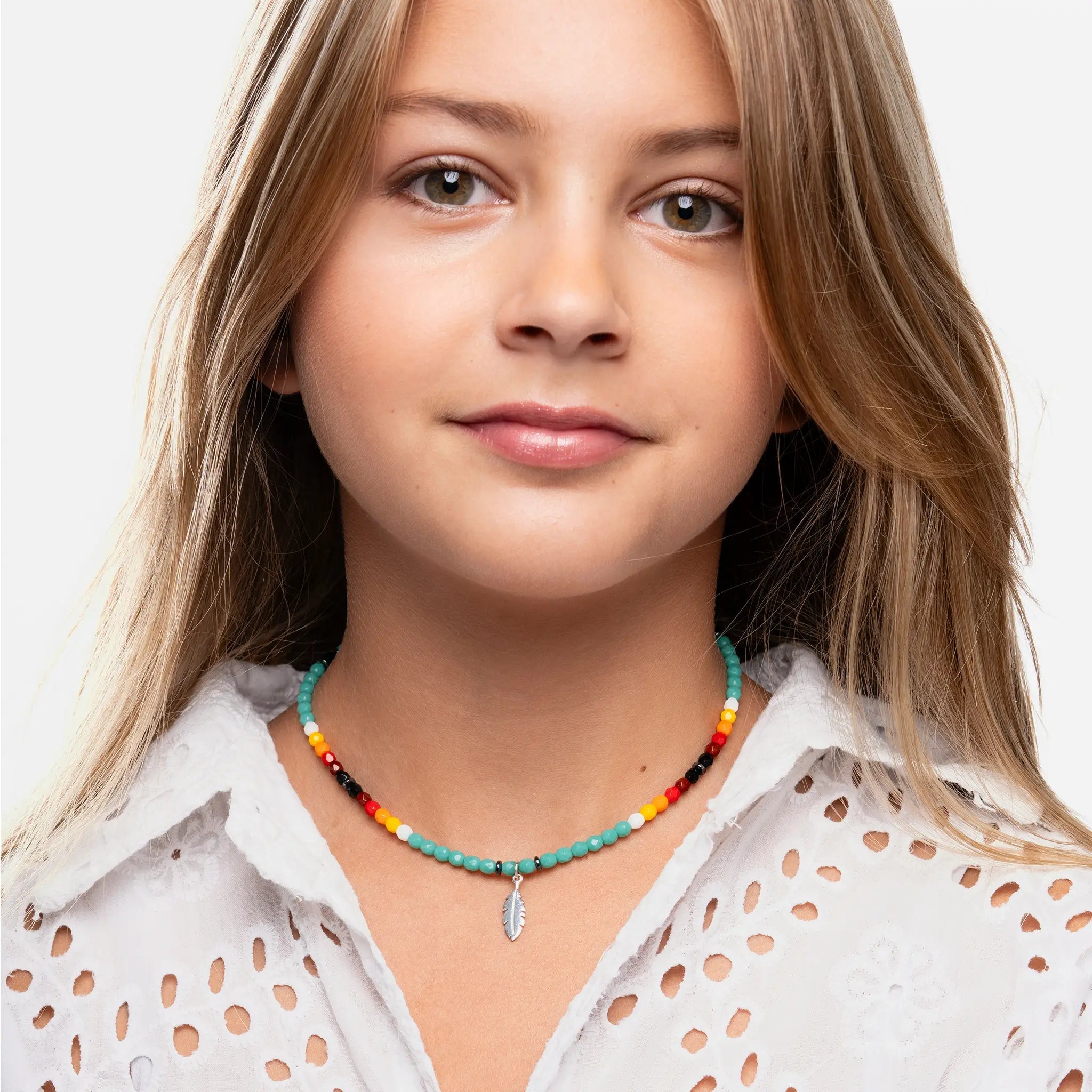 collier / bracelet PLUME Turquoise Apache - Têtes Blondes