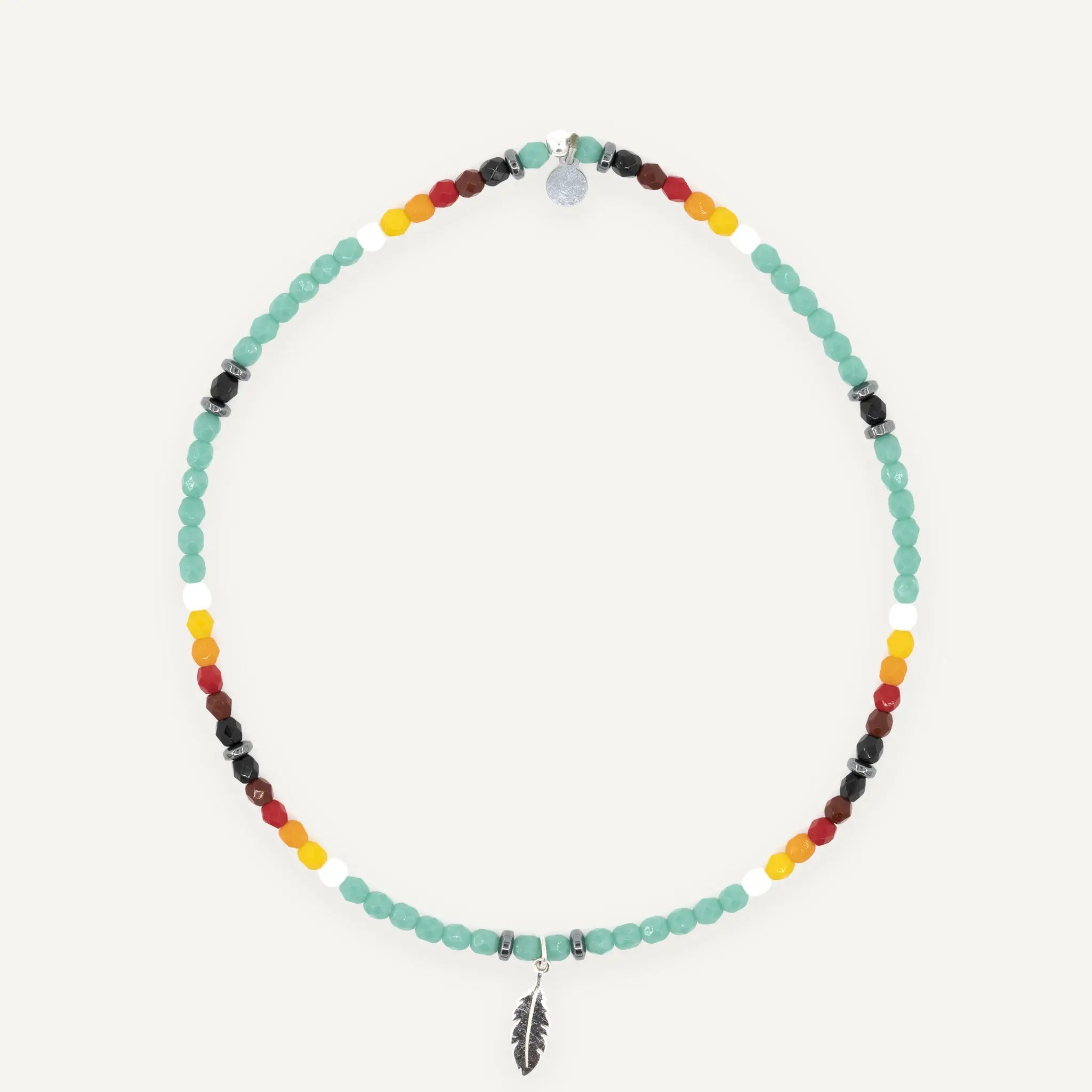 collier / bracelet PLUME Turquoise Apache - Têtes Blondes