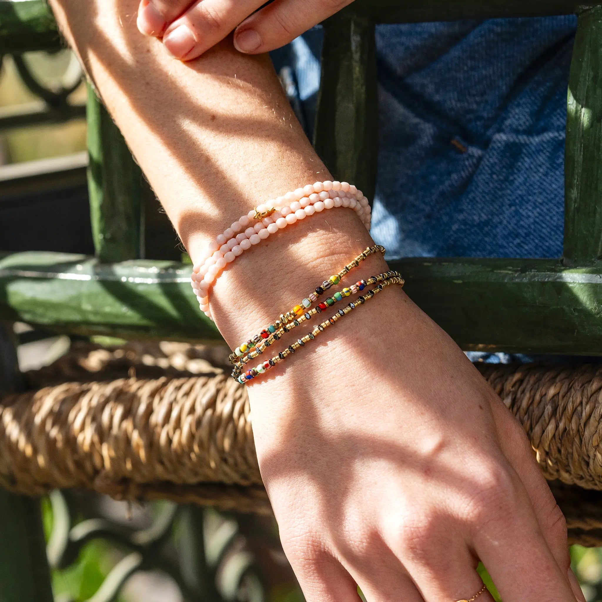 collier / bracelet POLAIRE GOLD - Rose Guimauve - Têtes Blondes