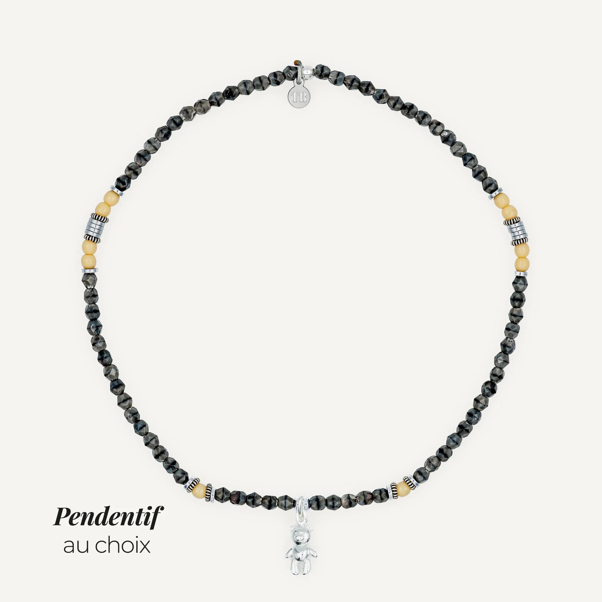 collier / bracelet Ras de cou - Gris Rangiroa - Têtes Blondes