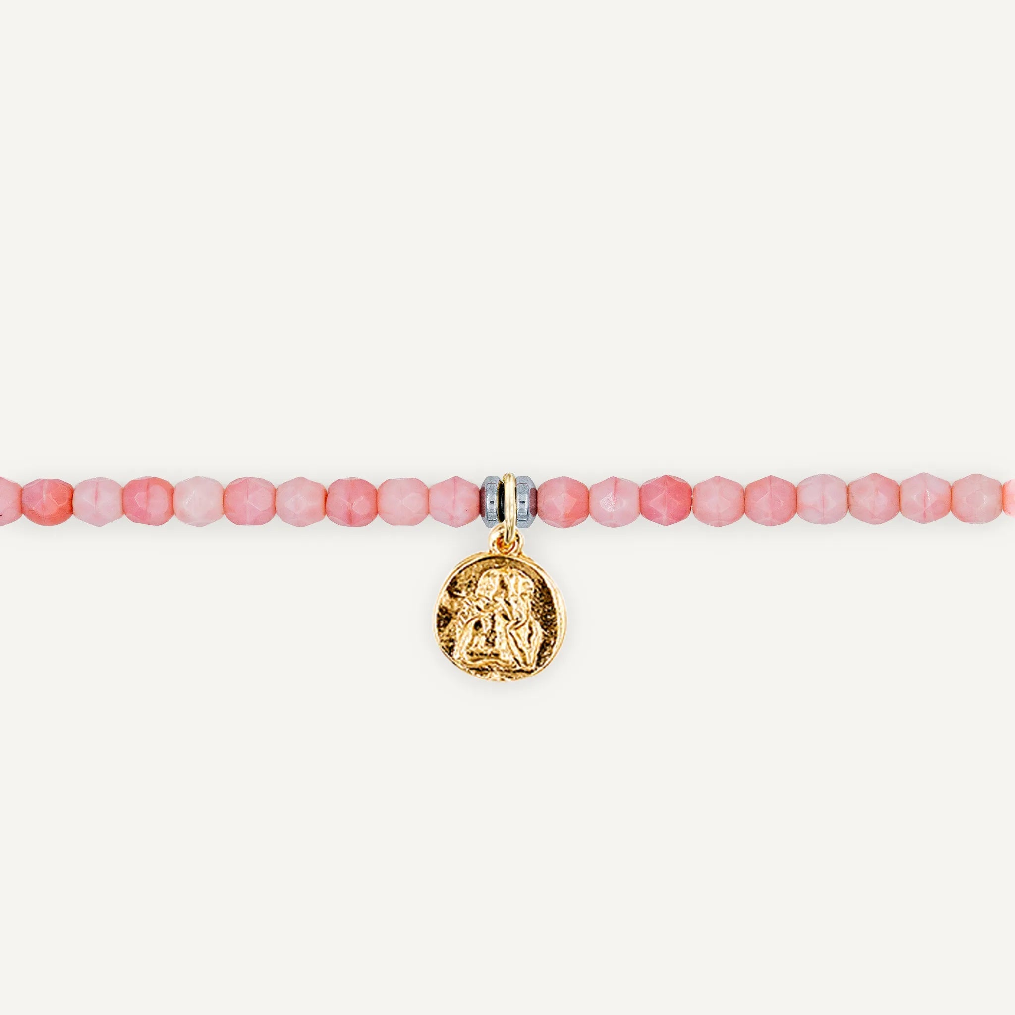 collier / bracelet Ras de cou - Rose - Têtes Blondes