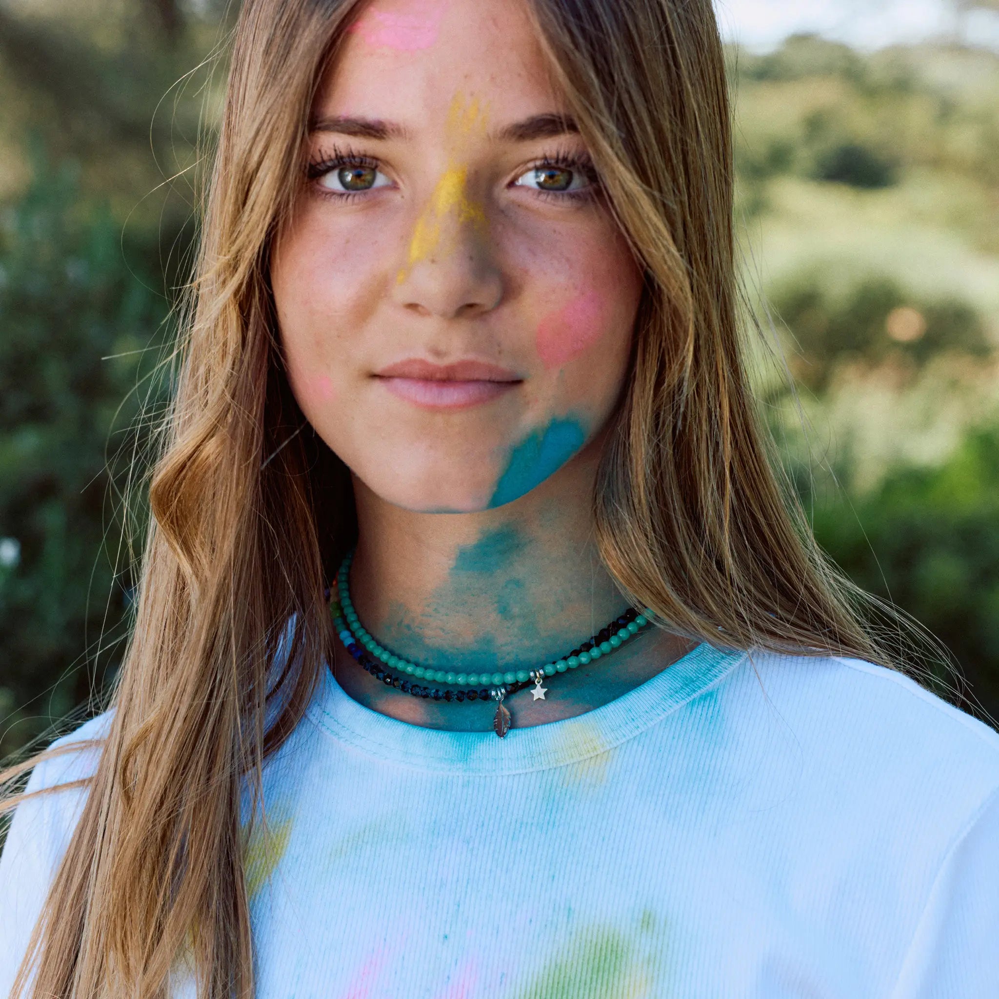 collier / bracelet Ras de cou - Turquoise - Têtes Blondes