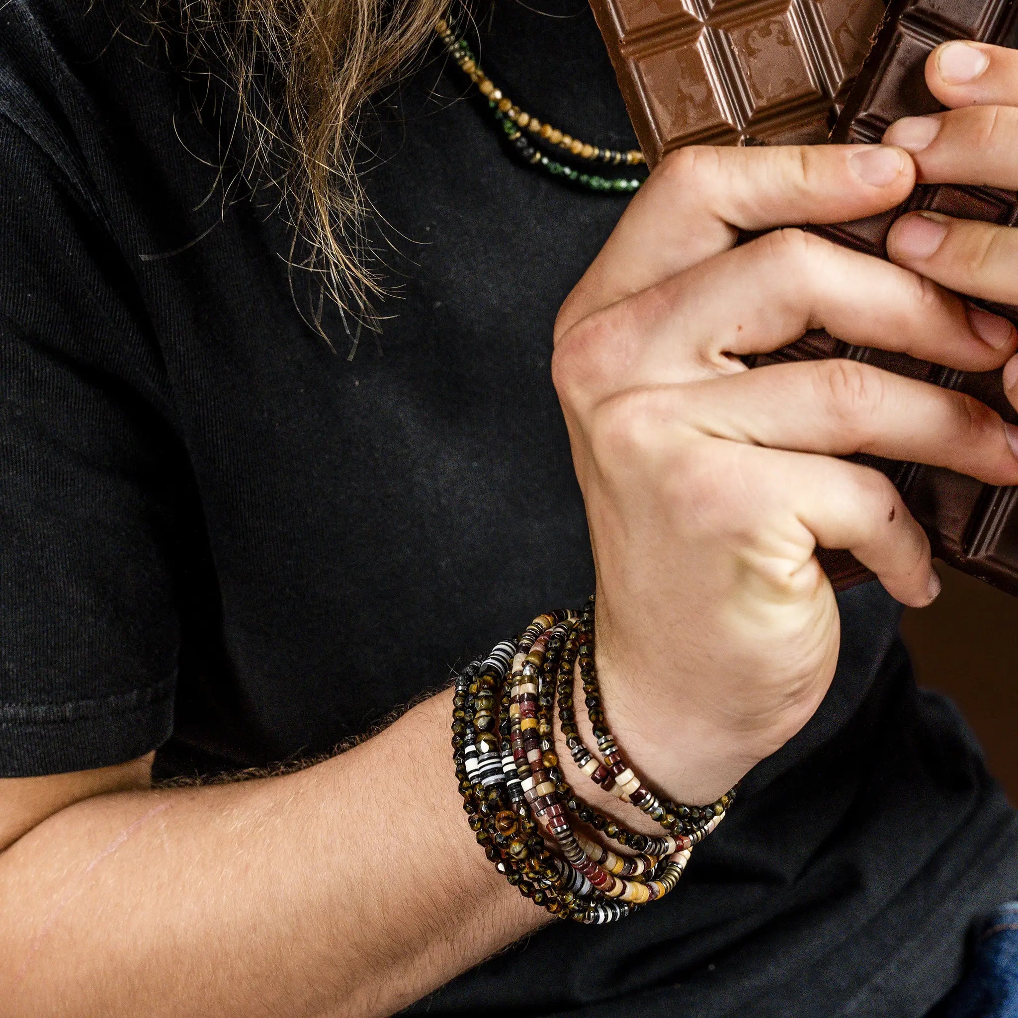 collier / bracelet SACHA - Mokaite - Têtes Blondes