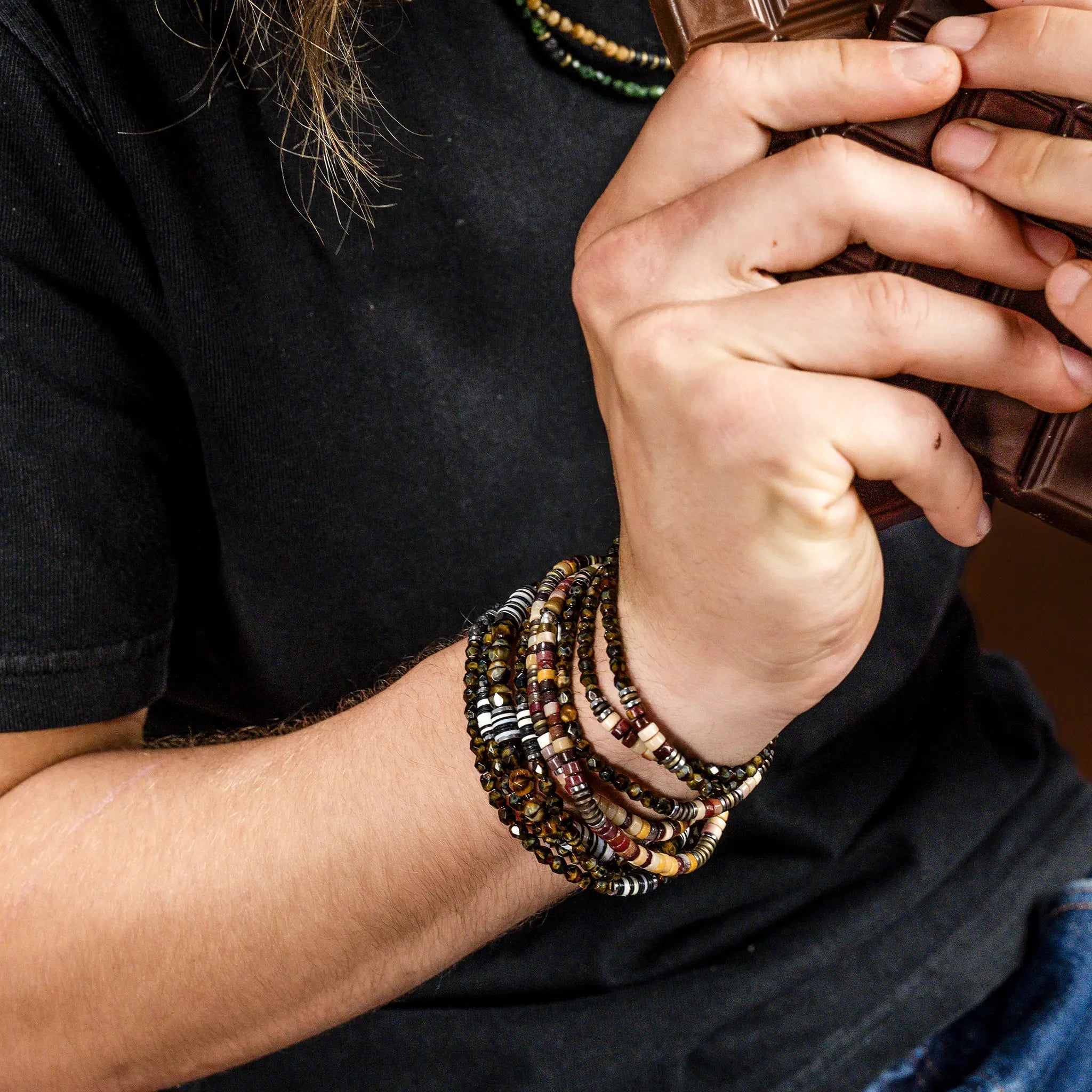 collier / bracelet SACHA - Mokaite - Têtes Blondes