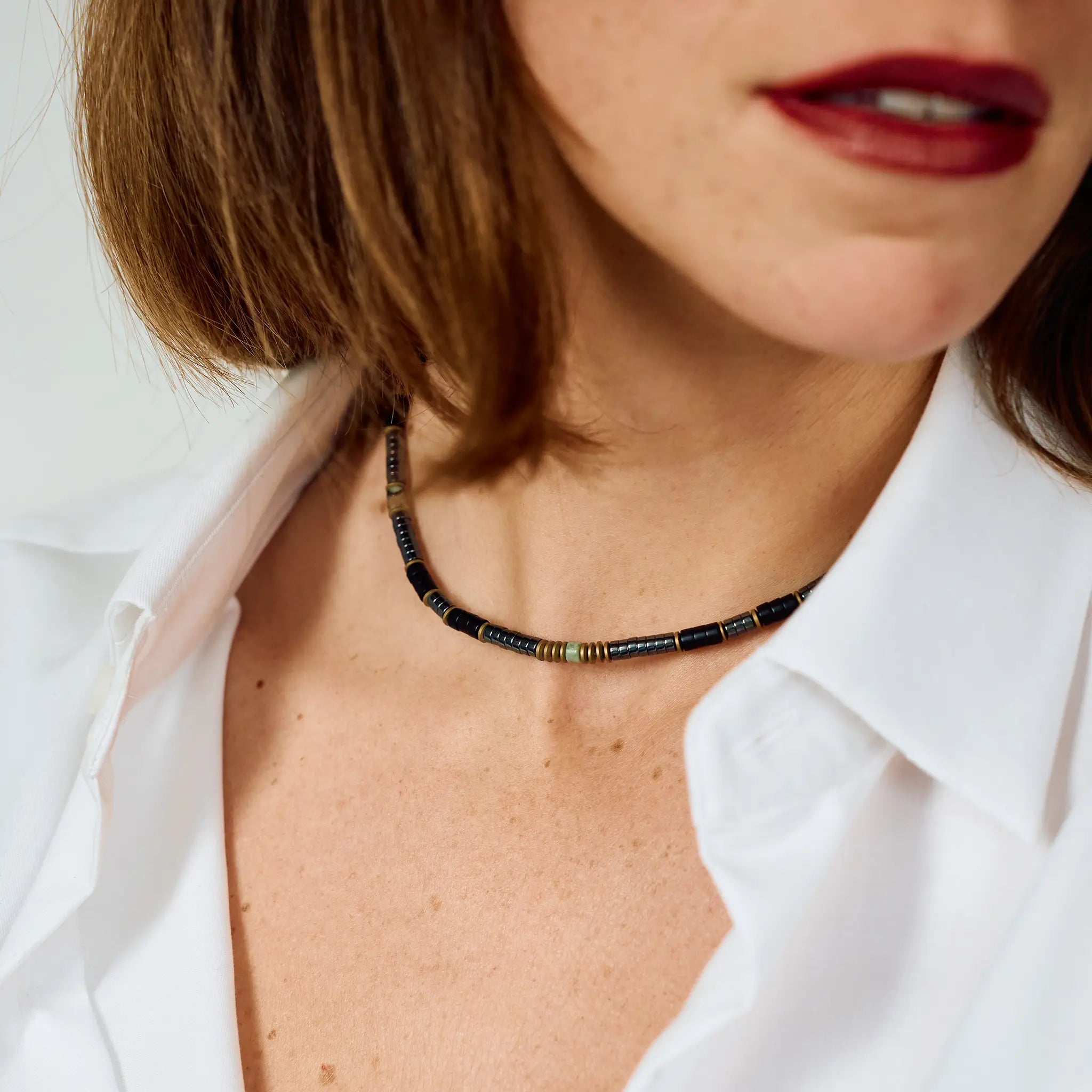 collier / bracelet SAINT VALENTIN - 2 tours - Têtes Blondes
