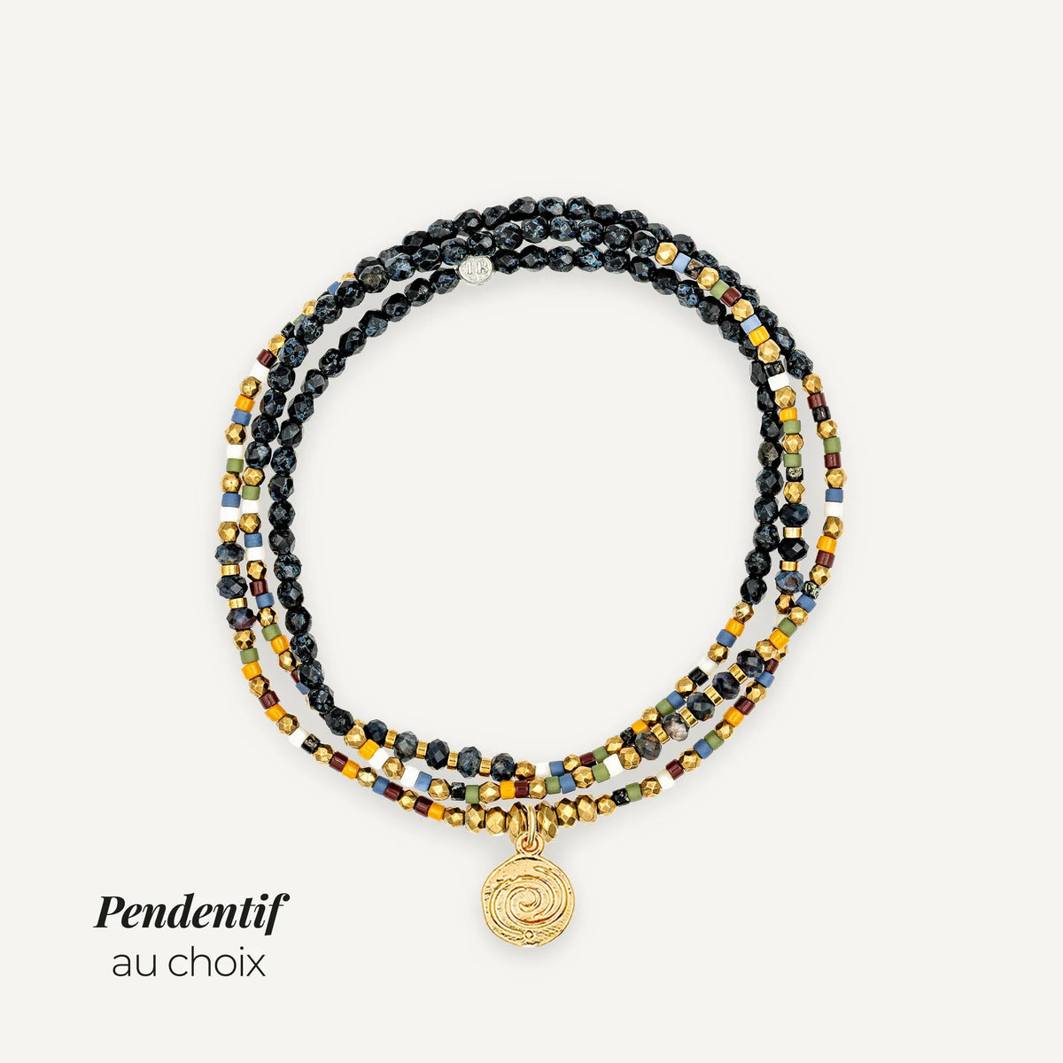 collier / bracelet SIGILS 3 - Noir Rock & Multicolore - Têtes Blondes