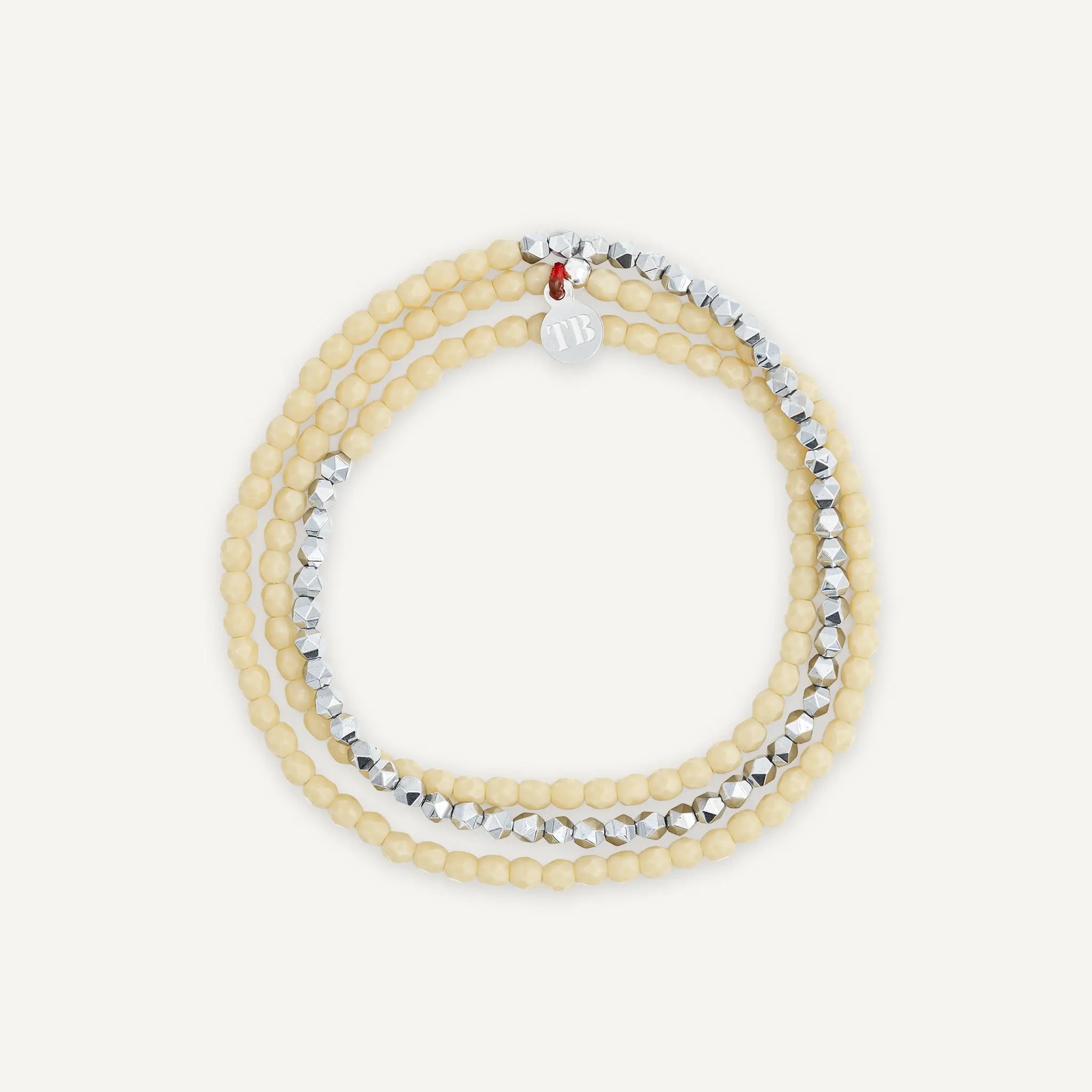 collier / bracelet SILVER Beige Mat 3 - Têtes Blondes