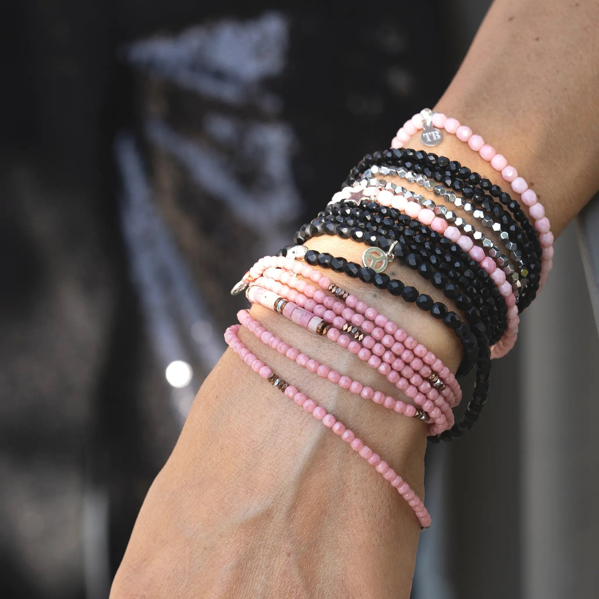 collier / bracelet SILVER Pink Mat 3 - Têtes Blondes