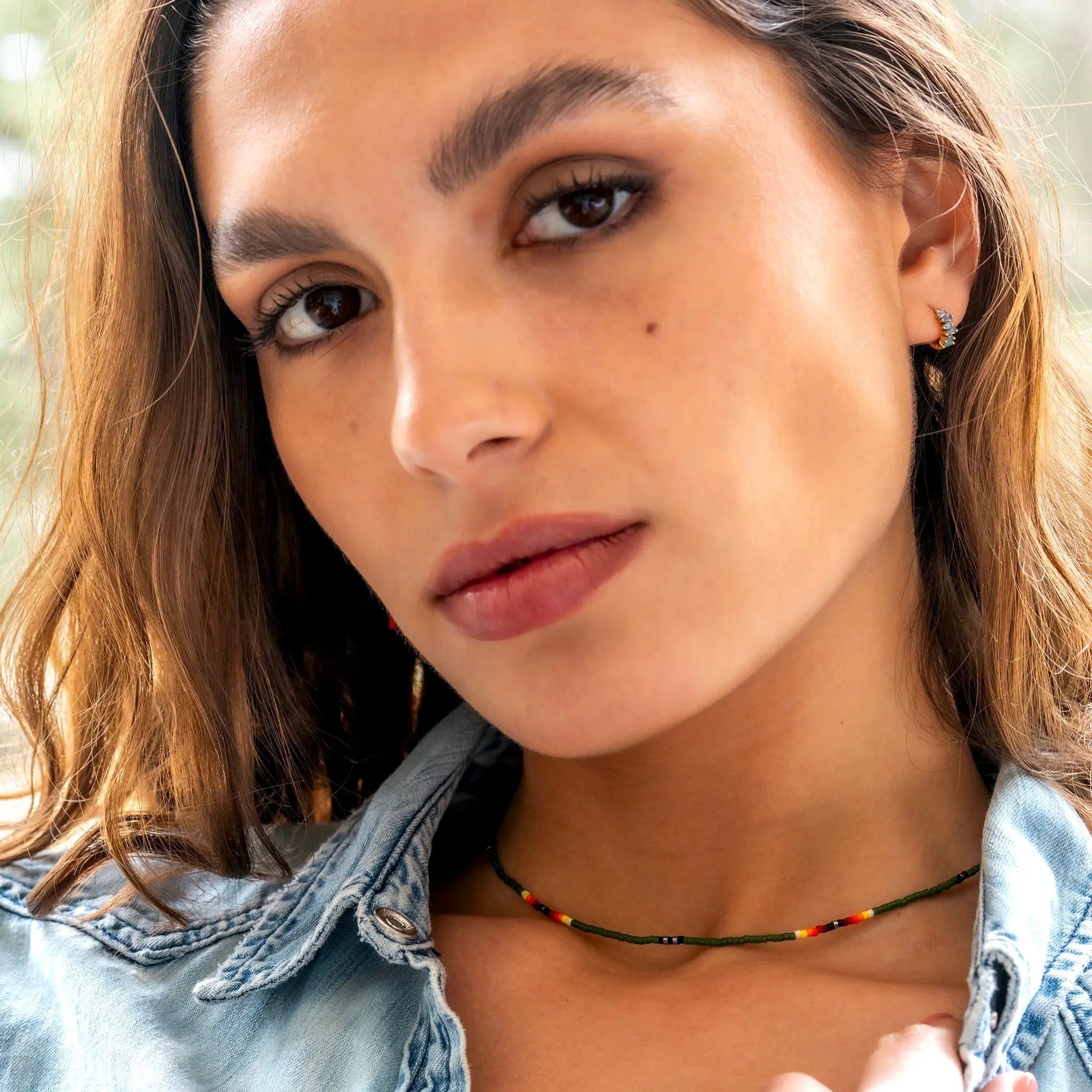collier / bracelet SLIM APACHE Vert - Têtes Blondes
