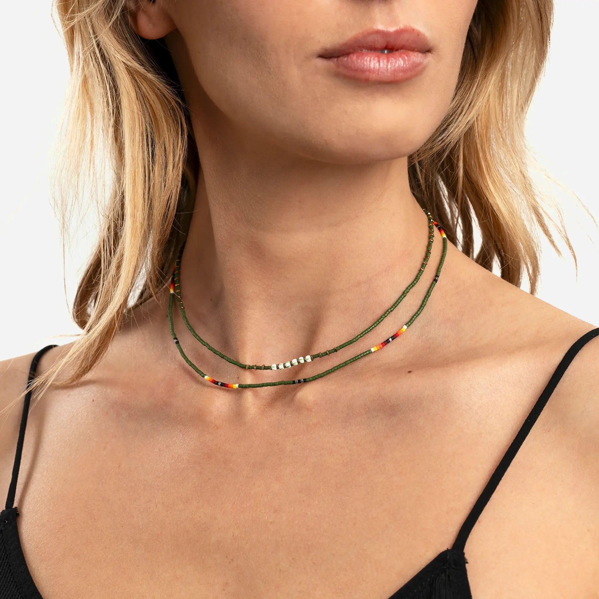 collier / bracelet SLIM APACHE Vert - Têtes Blondes