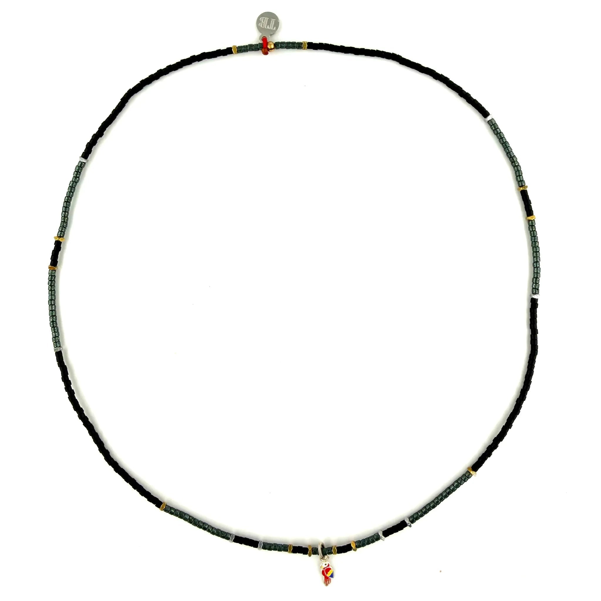 collier / bracelet SLIM COCO - Noir & Vert - Têtes Blondes