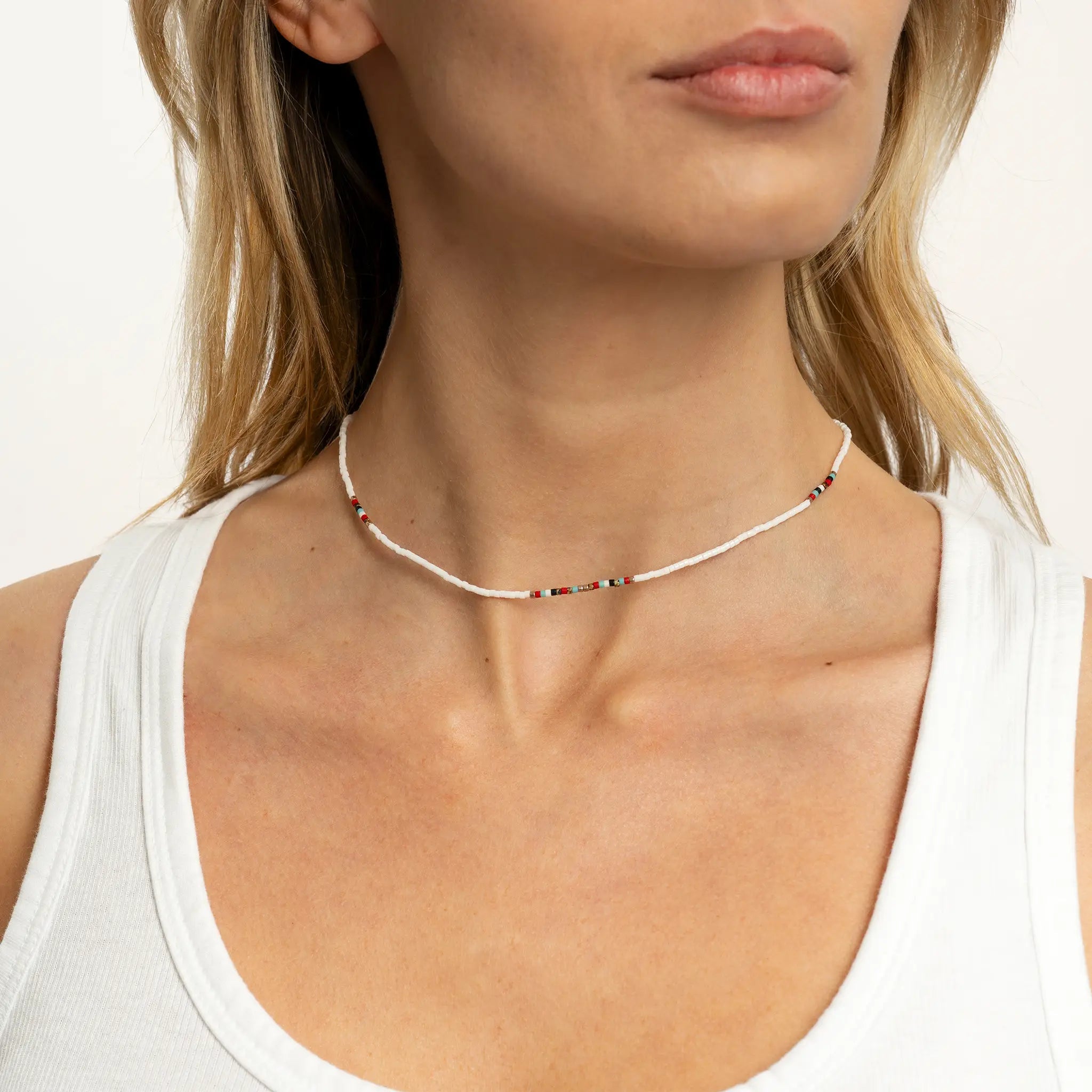 collier / bracelet SLIM Navajo White - Têtes Blondes