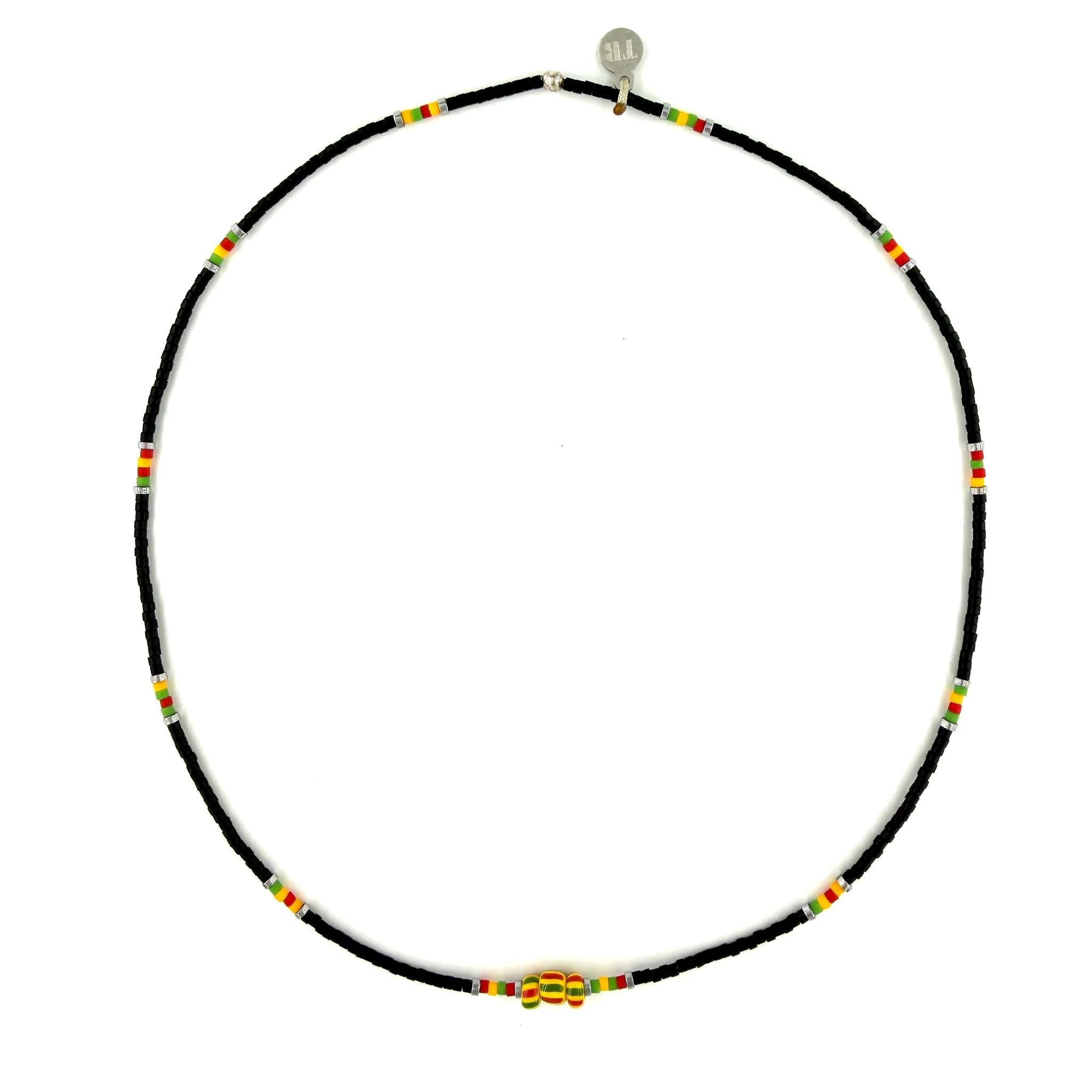 collier / bracelet SLIM RASTA - Noir & Multicolore - Têtes Blondes