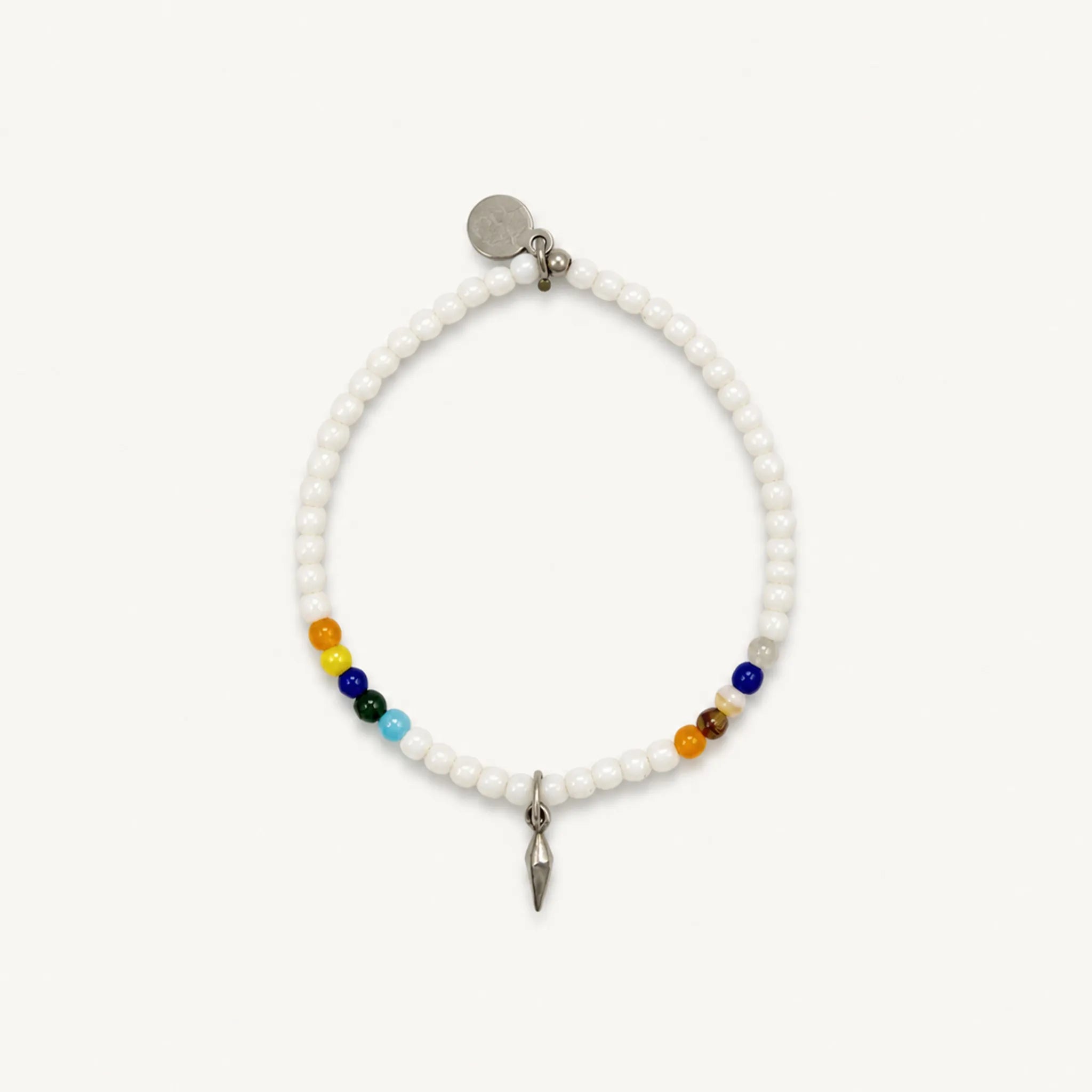collier / bracelet SPIKE 1 - Blanc & Multicolore - Têtes Blondes