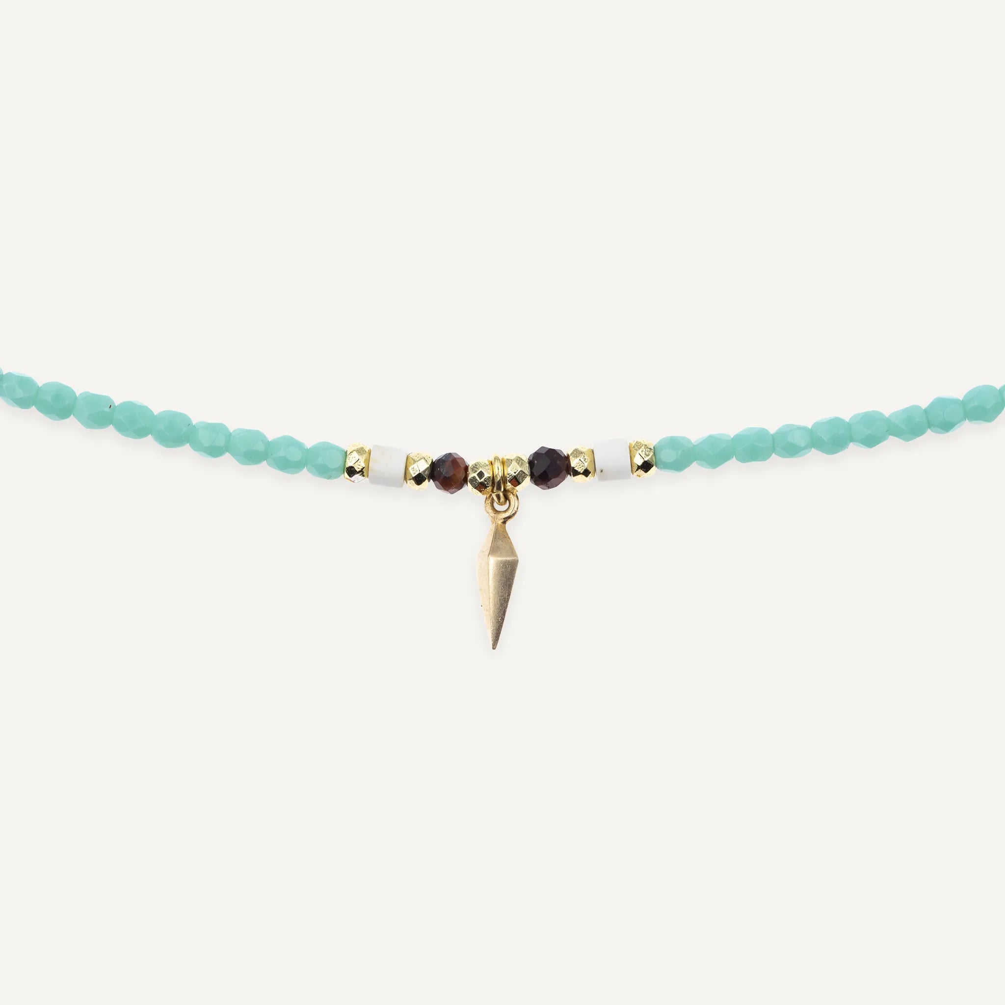 collier / bracelet Spike Gold Turquoise - Têtes Blondes
