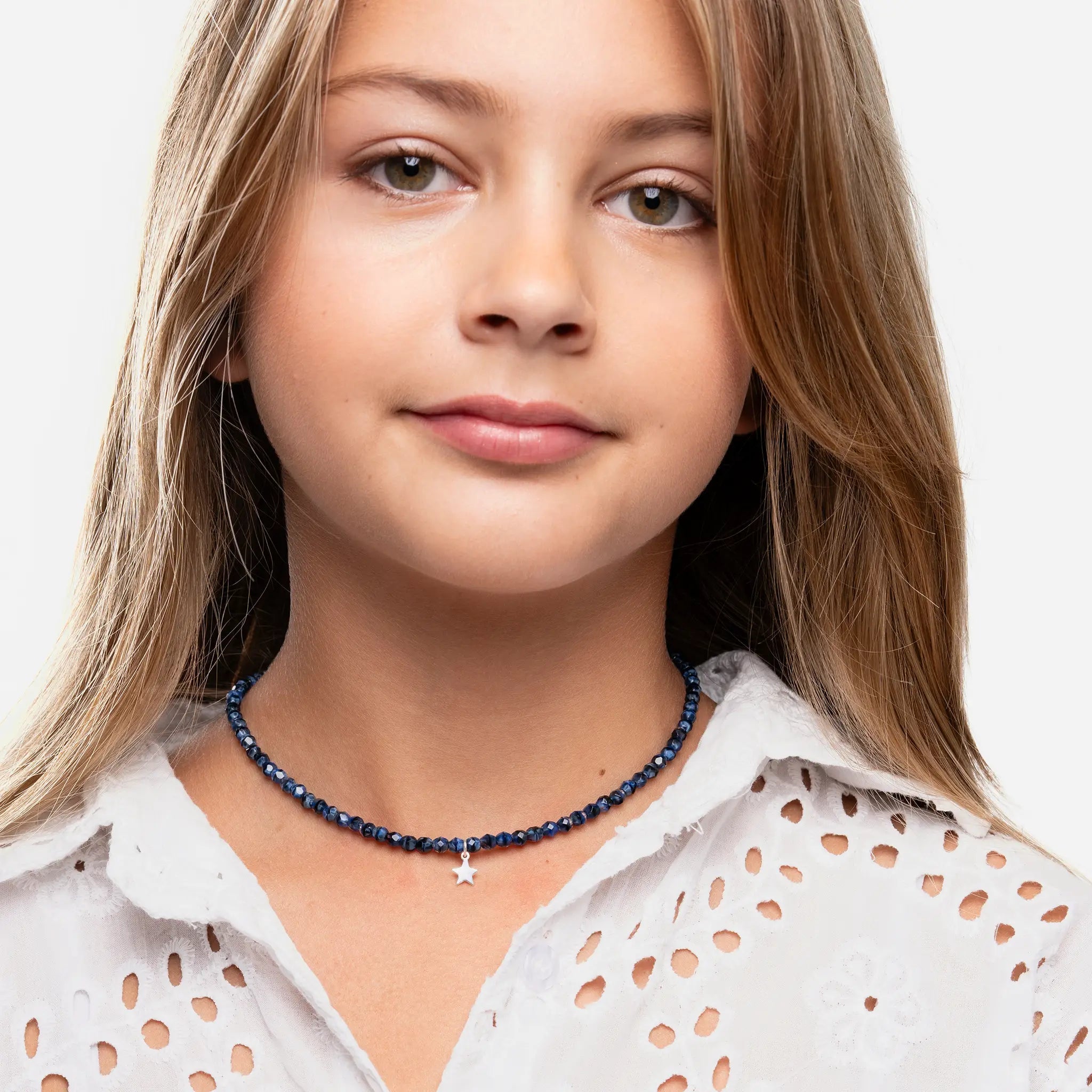 collier / bracelet STAR Silver - Bleu Denim - Têtes Blondes