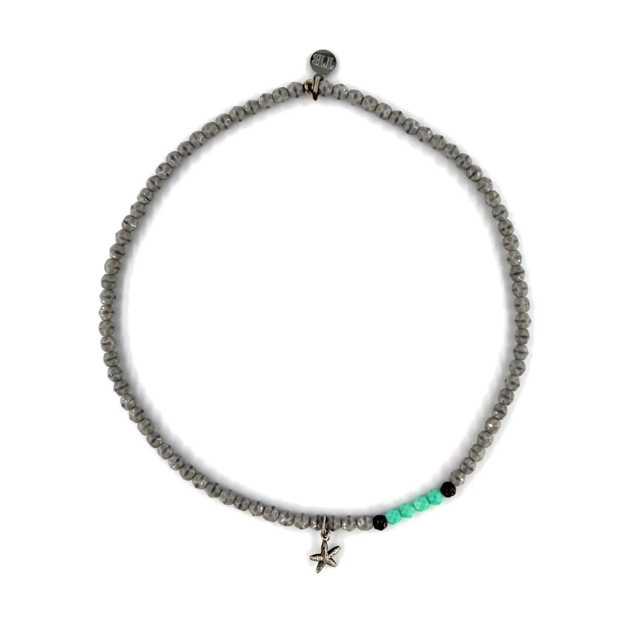collier / bracelet STAR SILVER - Vert Marbré - Têtes Blondes