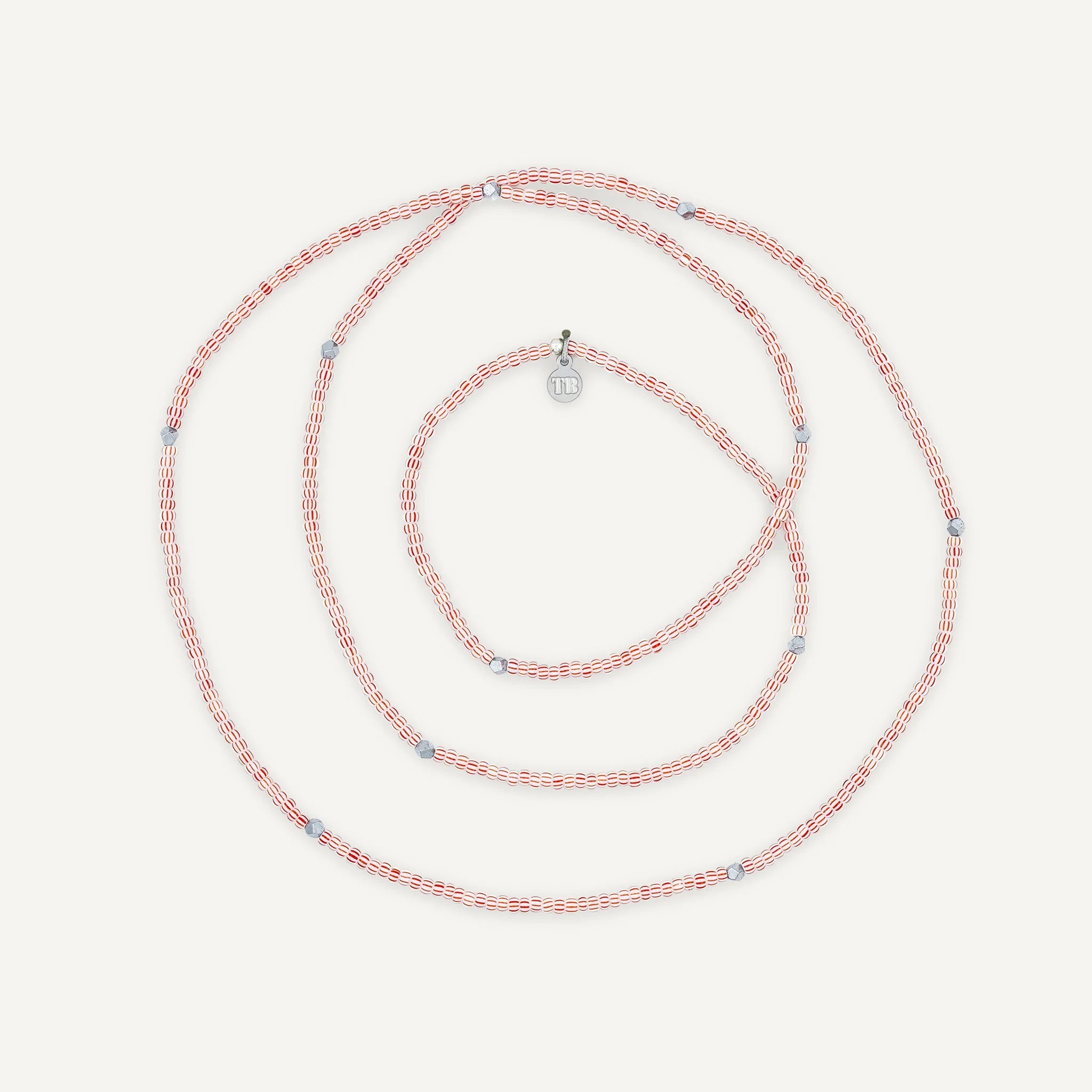 collier / bracelet STRAWBERRY 5 - Rouge & Blanc - Têtes Blondes