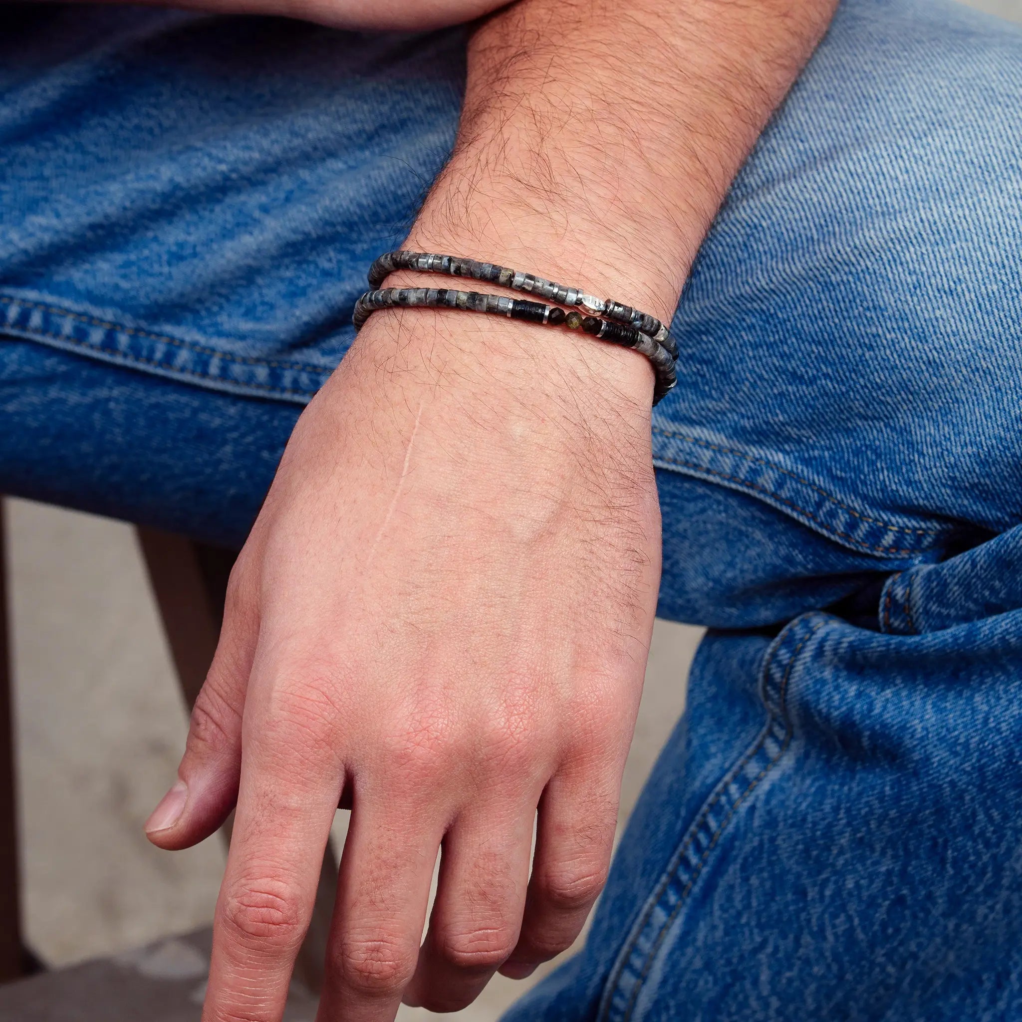 collier / bracelet TONI - Labradorite - Têtes Blondes