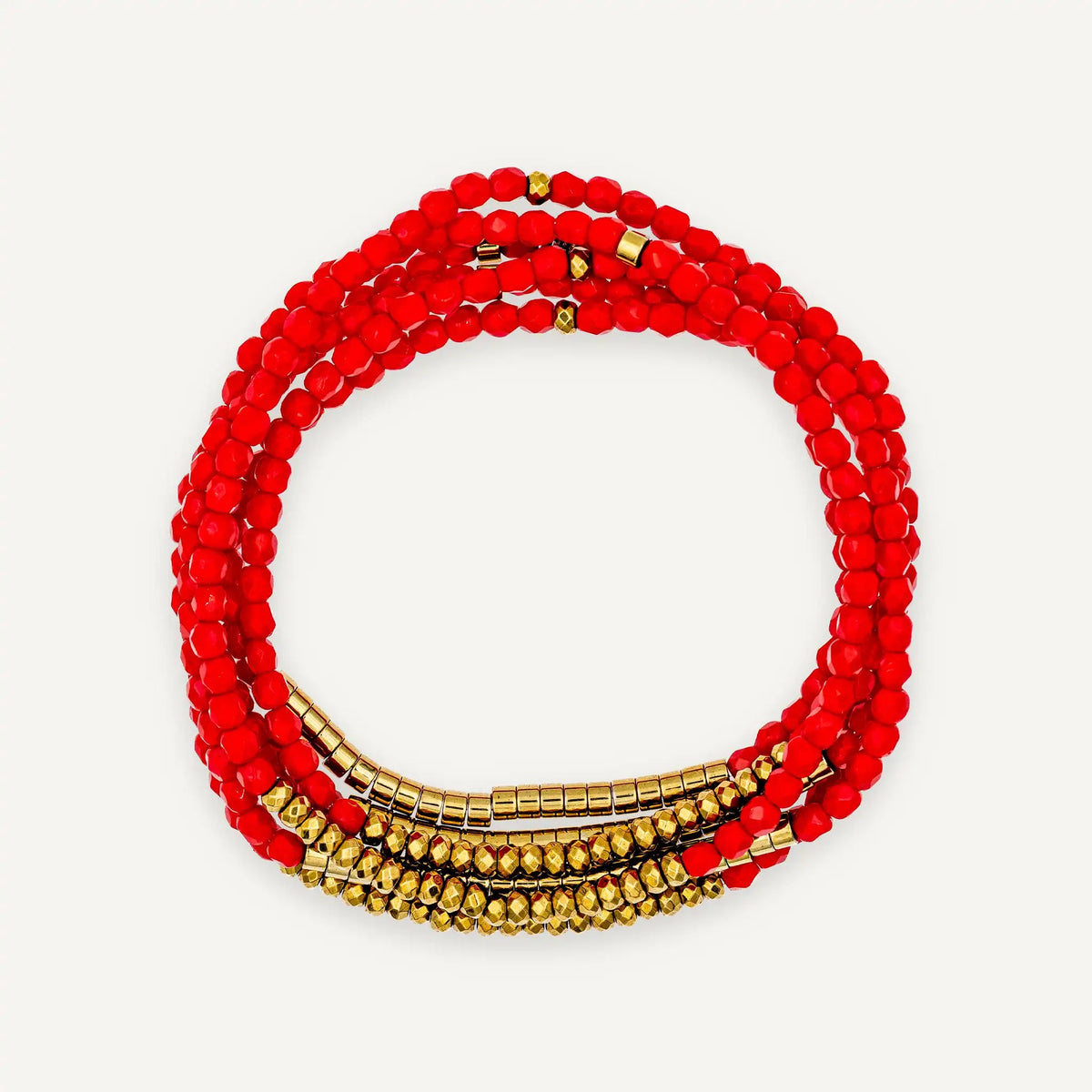 collier / bracelet TONY 6 - Rouge - Têtes Blondes