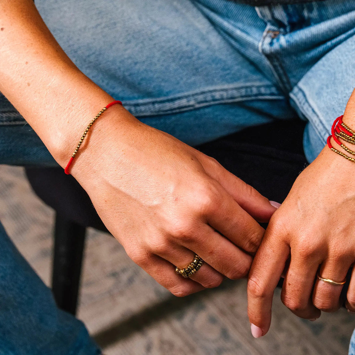 collier / bracelet TONY SLIM 1 - Rouge - Têtes Blondes