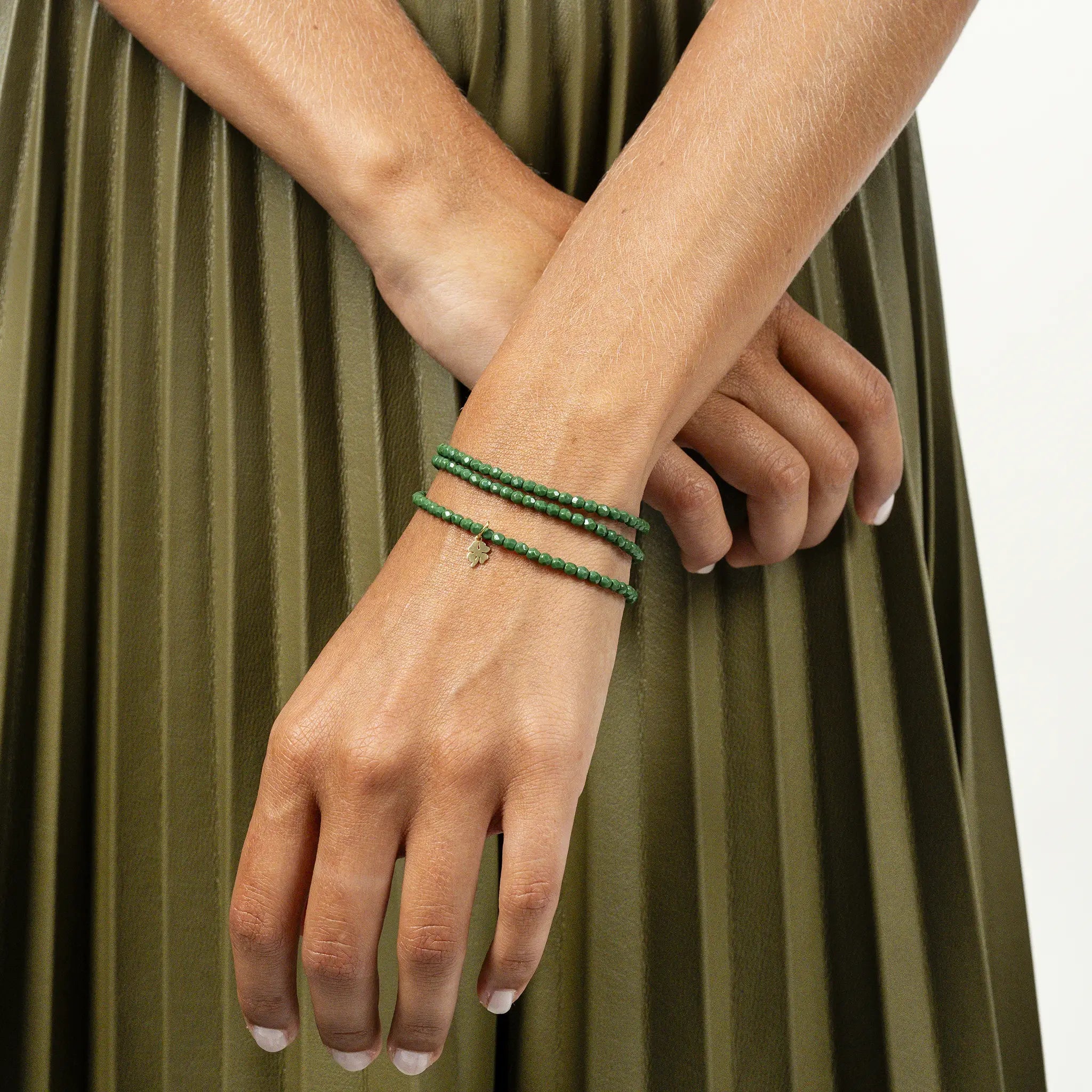 collier / bracelet TREFLE - Green Forest - Têtes Blondes