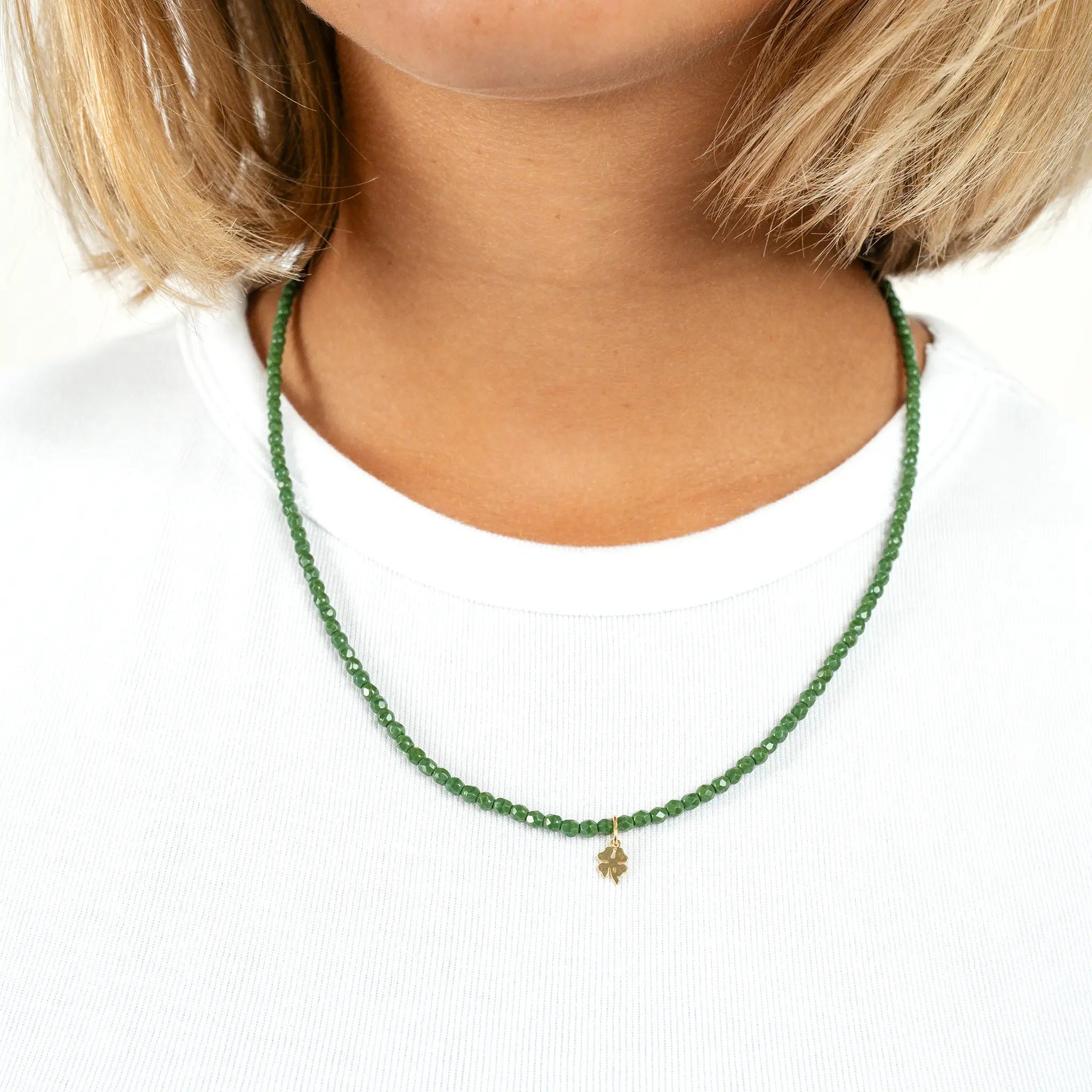 collier / bracelet TREFLE - Green Forest - Têtes Blondes